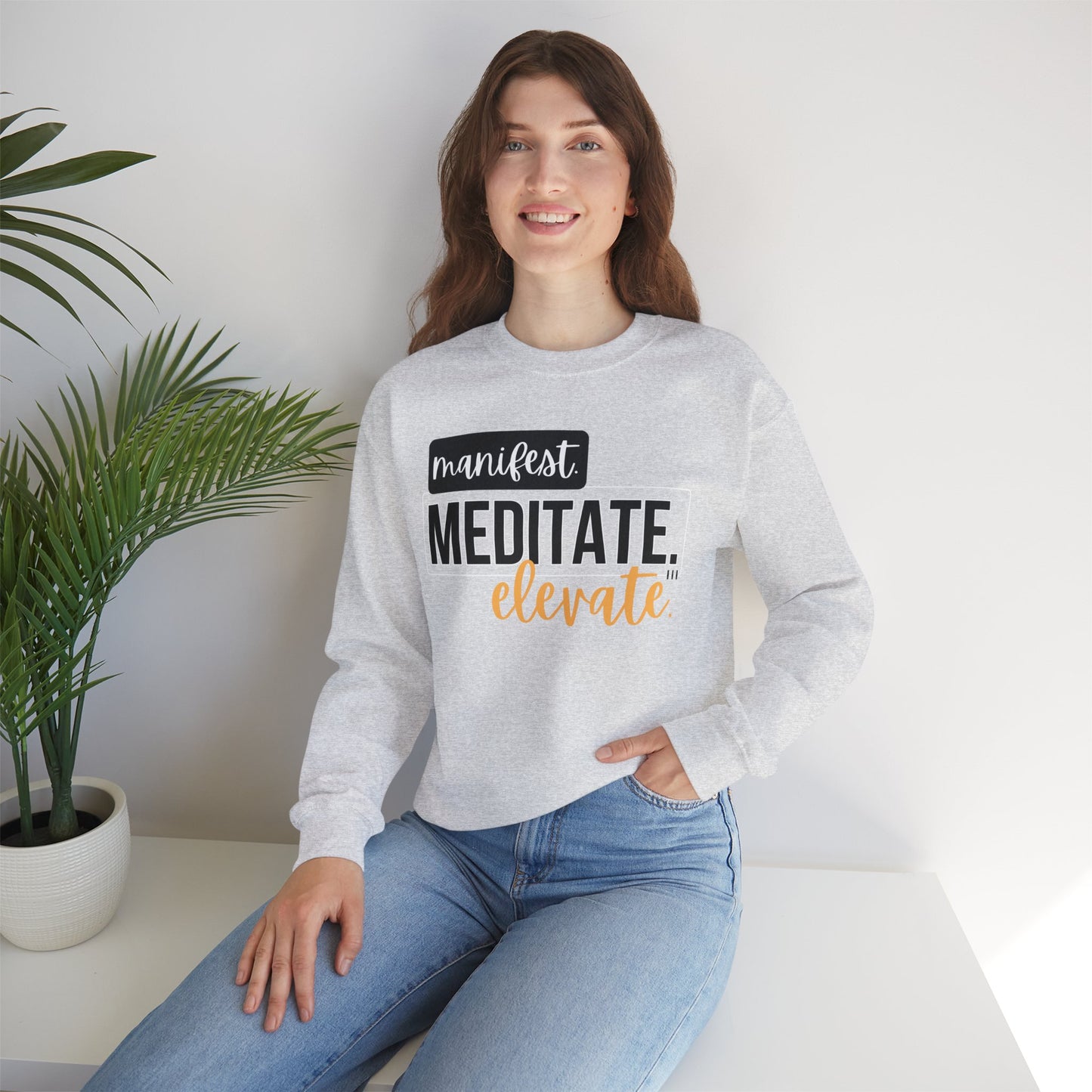 💫Manifest. Meditate. Elevate. - Align Your Energy Crewneck Sweatshirt