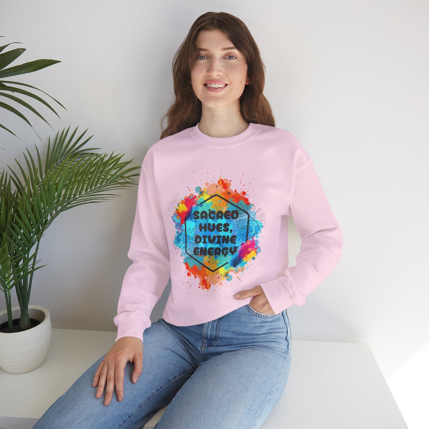 🎨Sacred Hues - Divine Energy Crewneck Sweatshirt