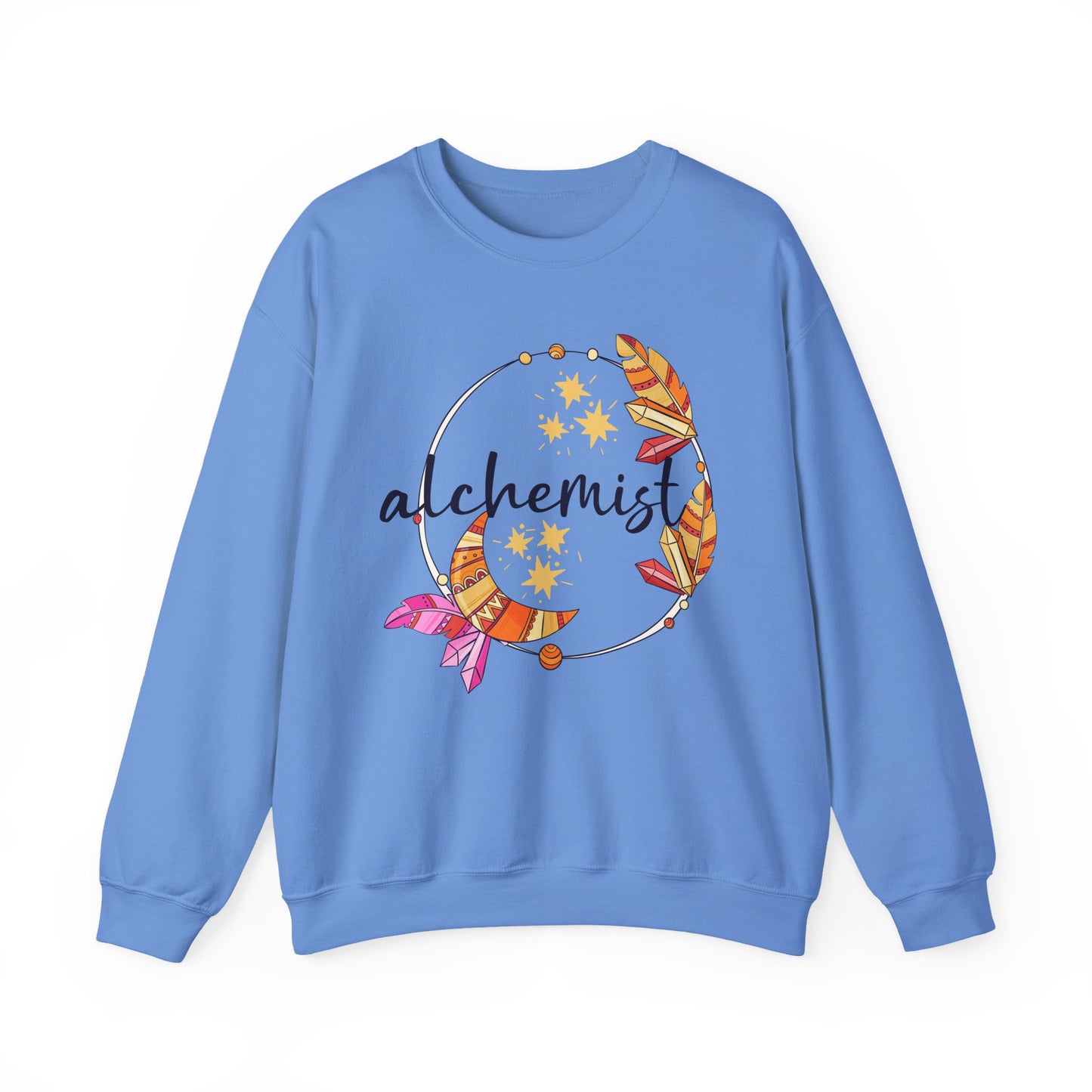 🌙The Inner Alchemist - Boho Crystal Moon Crewneck Sweatshirt