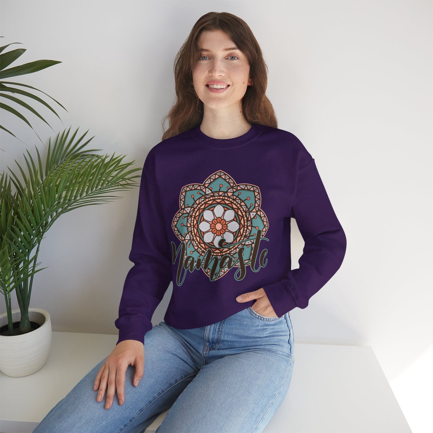 Namaste in Bloom🌸 - Mandala Crewneck Sweatshirt