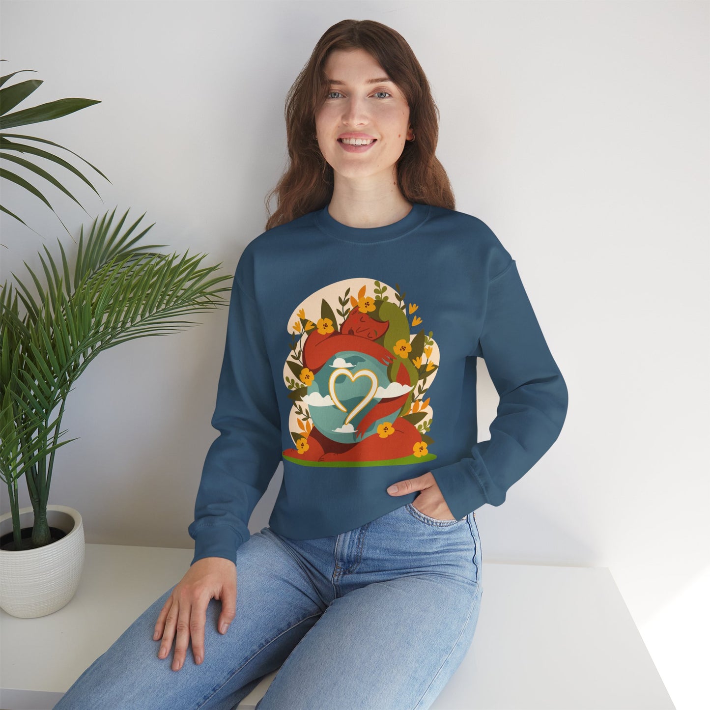 🌸She Who Holds the World - Mother Earth Embrace Sweatshirt