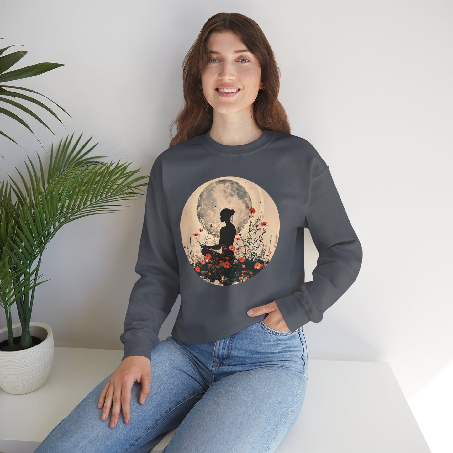 🌺Moonlit Stillness - A Sacred Space to Just Be Crewneck Sweatshirt