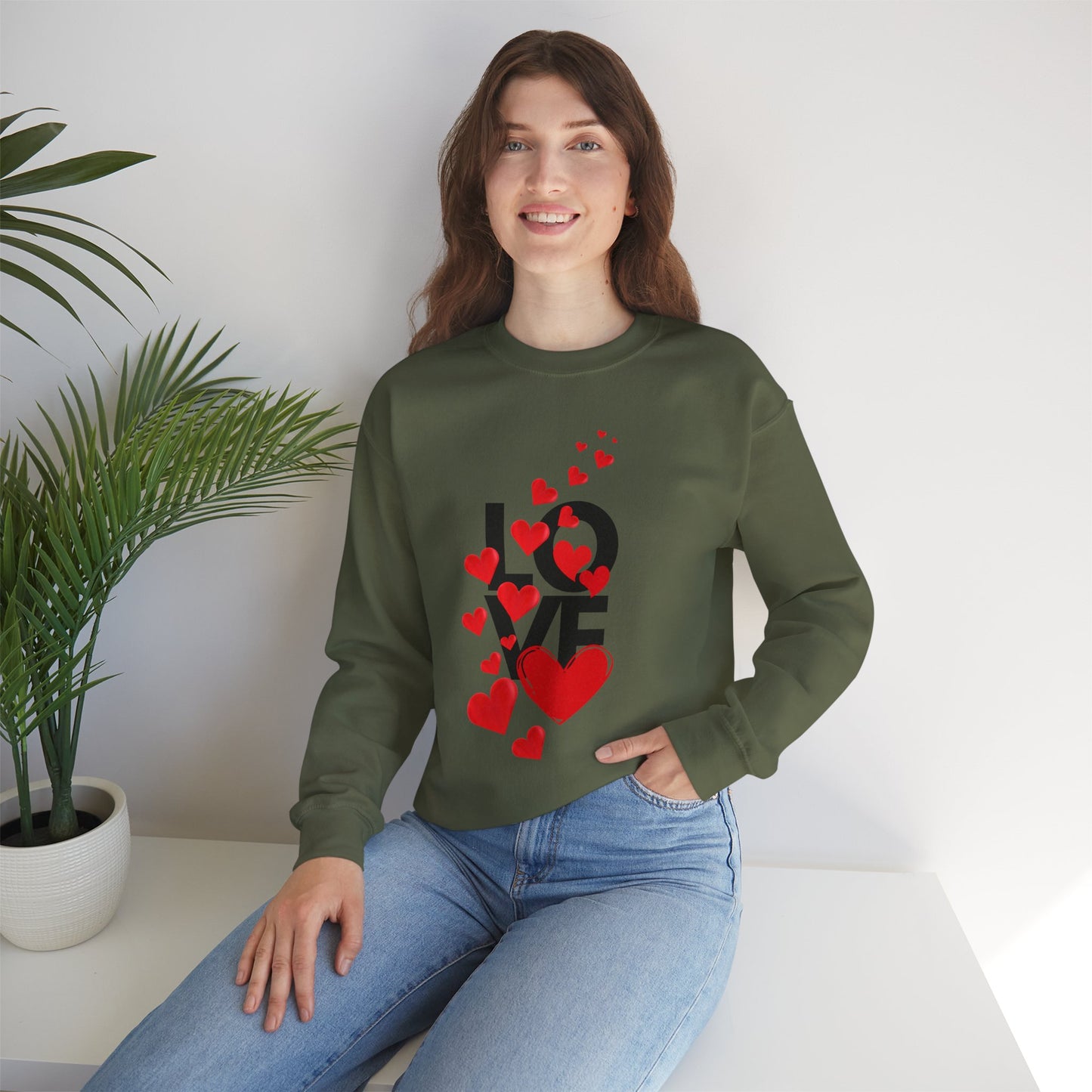 💖Love Woven in Hearts Crewneck Sweatshirt