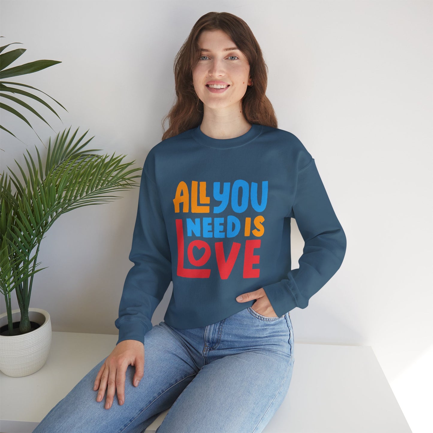 💖All You Need Is Love - Rainbow Affirmation Crewneck Sweatshirt