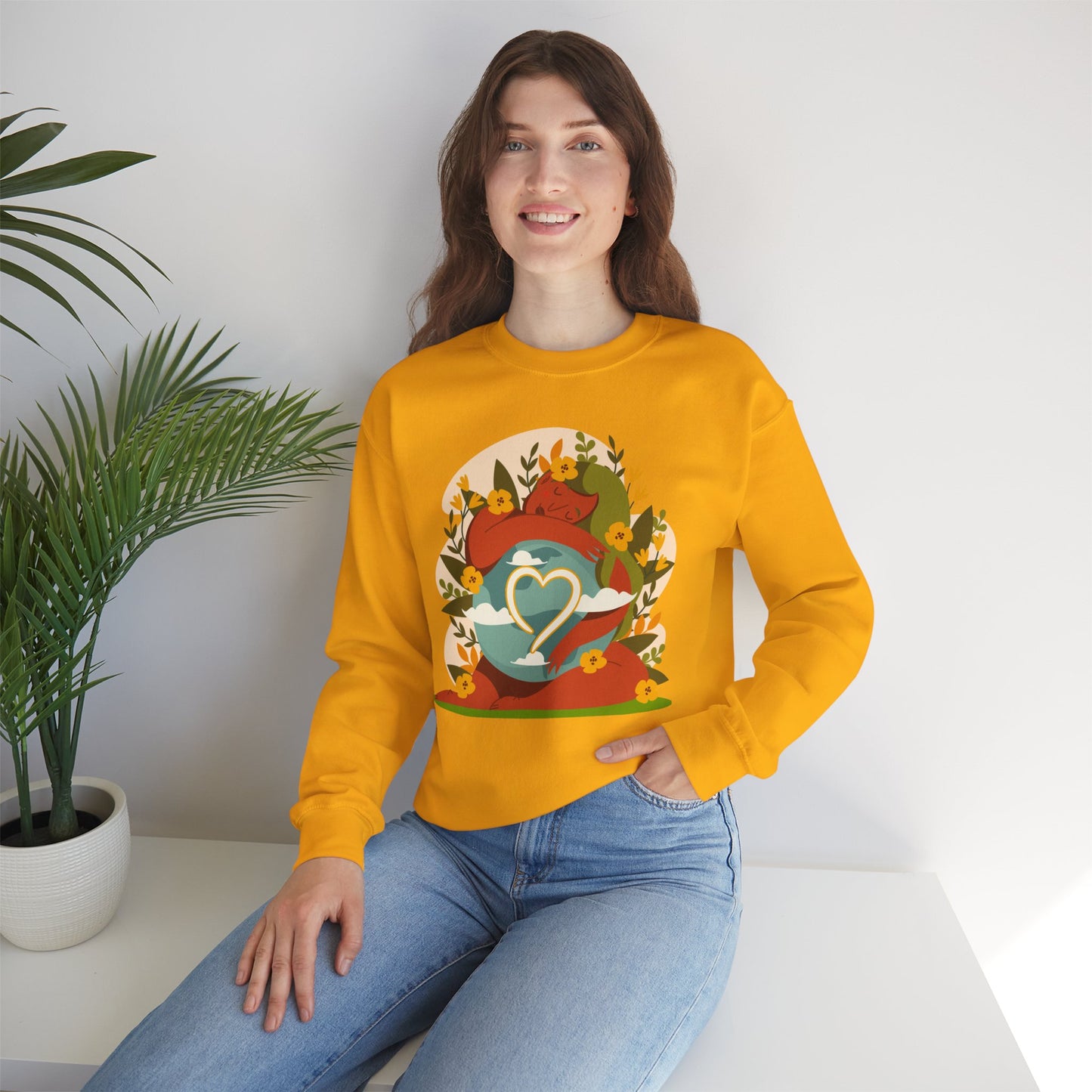 🌸She Who Holds the World - Mother Earth Embrace Sweatshirt