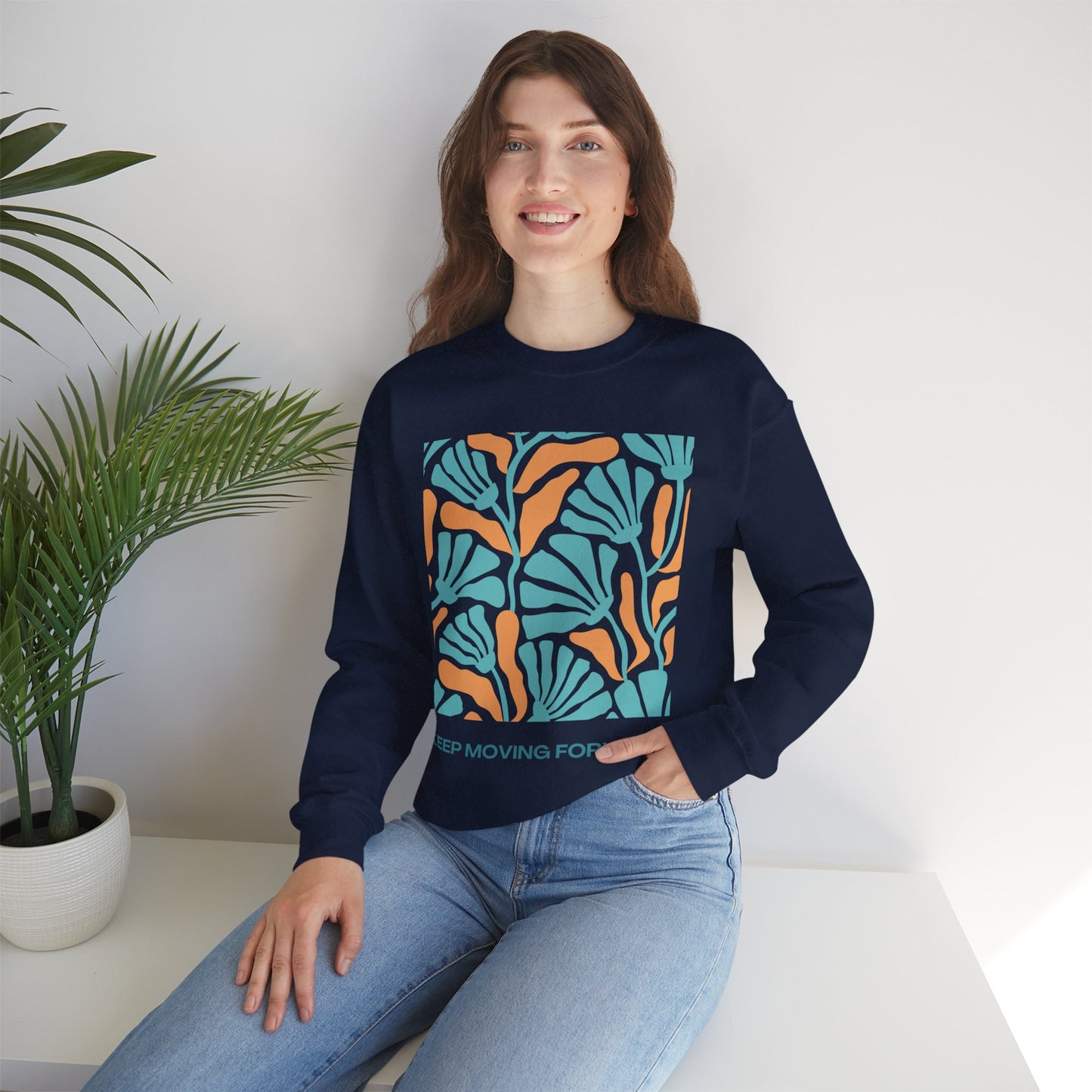 🌸Keep Moving Forward - Floral Flow Crewneck Sweatshirt