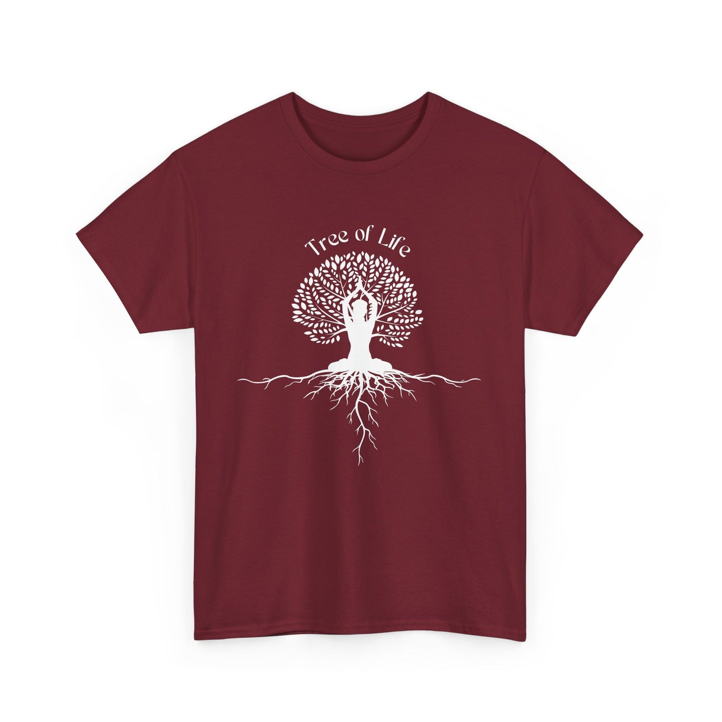 🌳Rooted in Life heavy Cotton Tee - Tree of Life with Yoga Pose