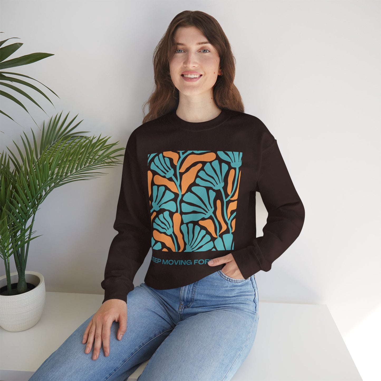 🌸Keep Moving Forward - Floral Flow Crewneck Sweatshirt