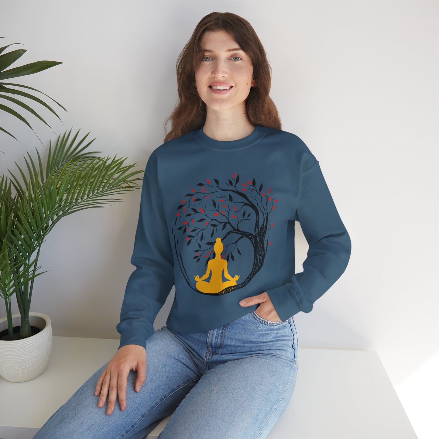 🌿Rooted in Stillness - The Tree, The Self, The Moment - Crewneck Sweatshirt