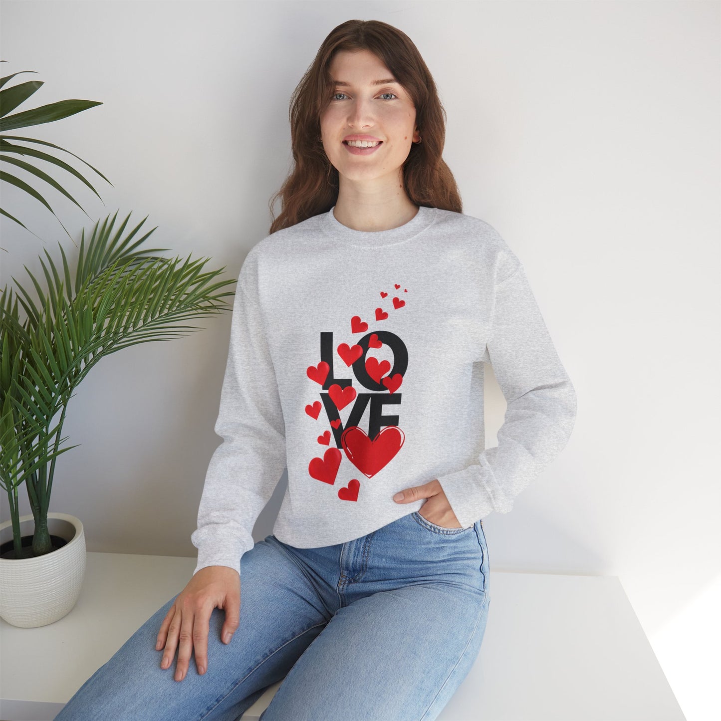 💖Love Woven in Hearts Crewneck Sweatshirt