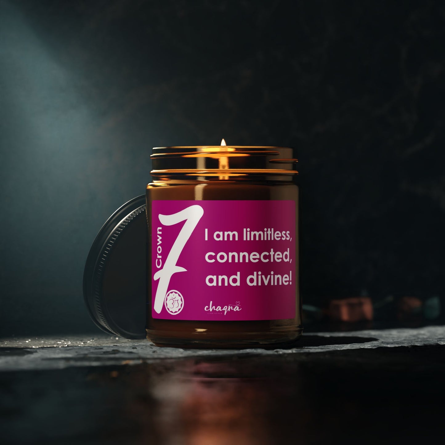 CROWN CHAQRA Affirmation Candle 9oz. - "I am limitless, connected, and divine!" - Scented Soy Candle