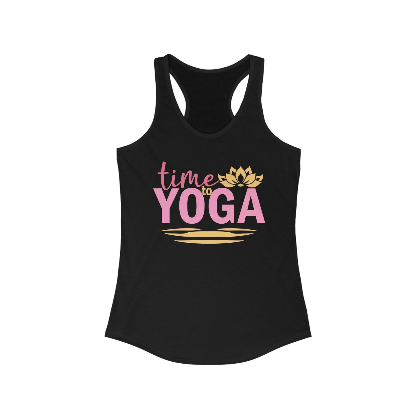"Time to Yoga" - Flow into Presence Women's Racerback Tank Top - Relaxed Fit for Yoga and Fitness Enthusiasts