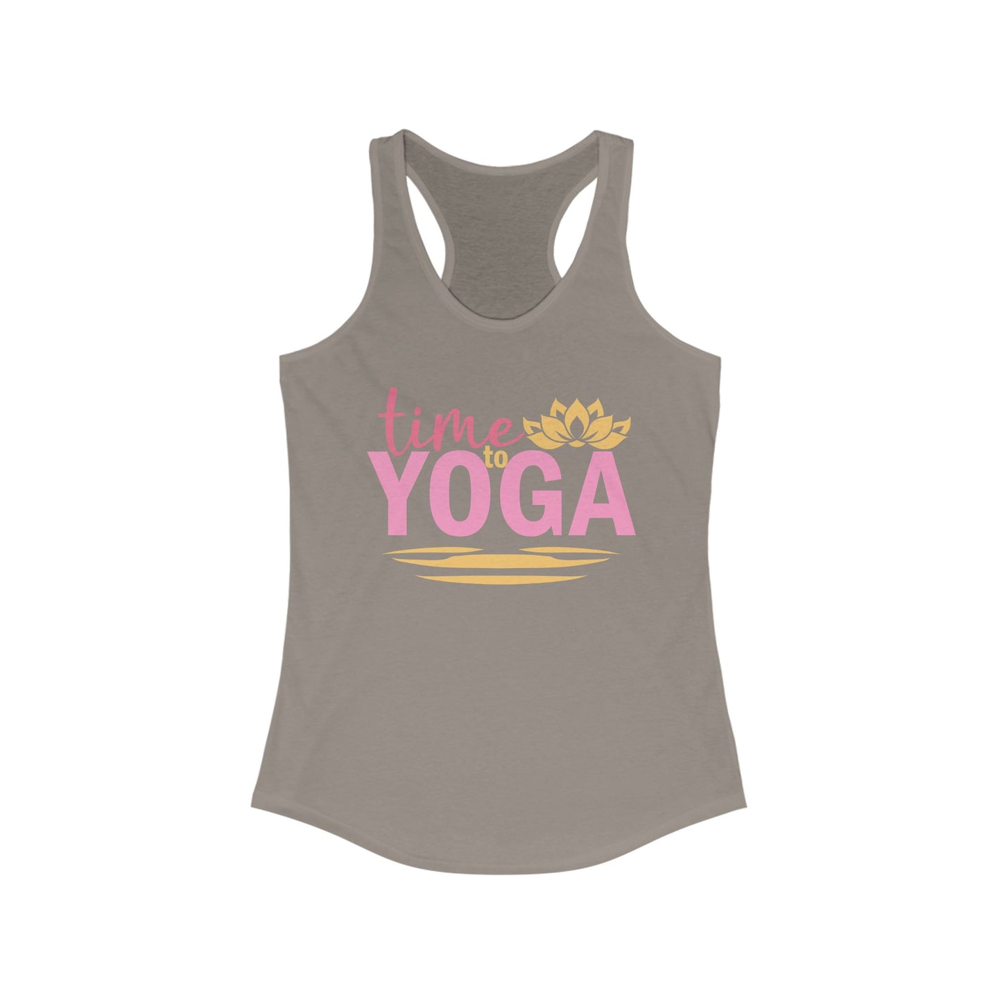 "Time to Yoga" - Flow into Presence Women's Racerback Tank Top - Relaxed Fit for Yoga and Fitness Enthusiasts