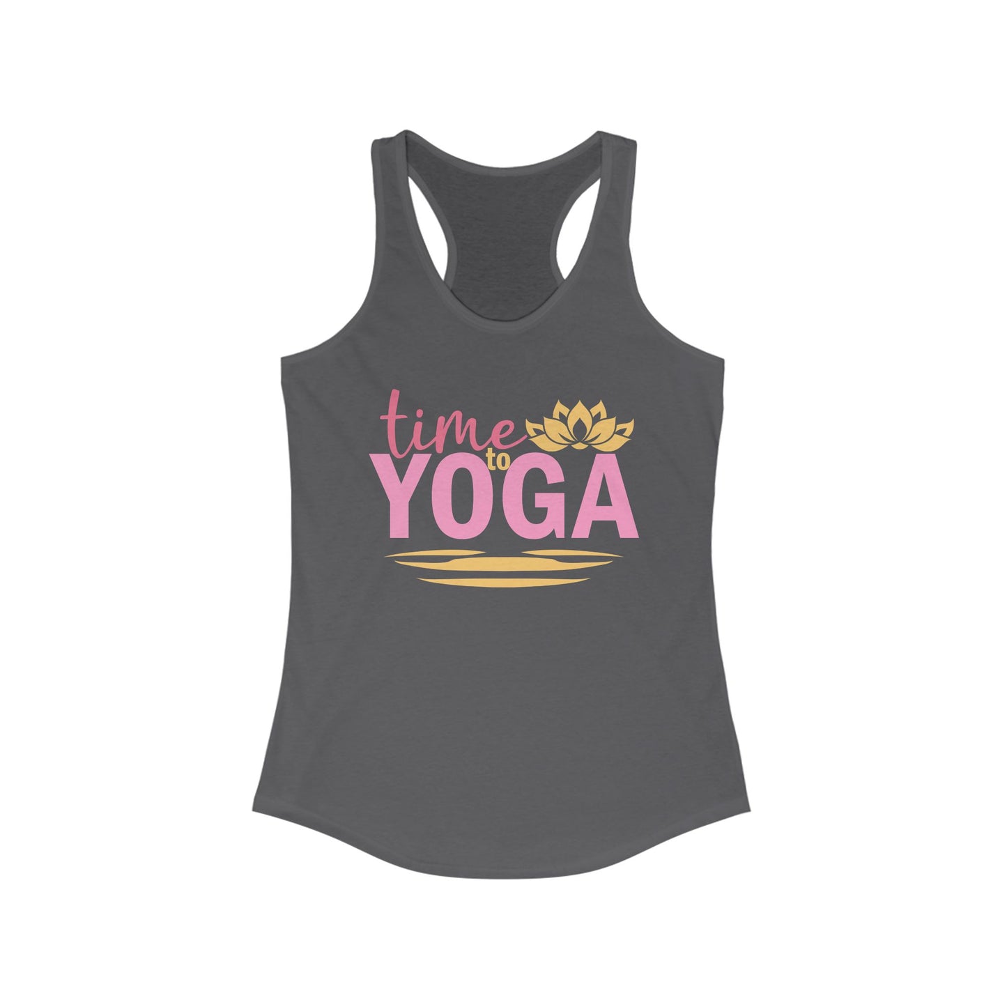 "Time to Yoga" - Flow into Presence Women's Racerback Tank Top - Relaxed Fit for Yoga and Fitness Enthusiasts