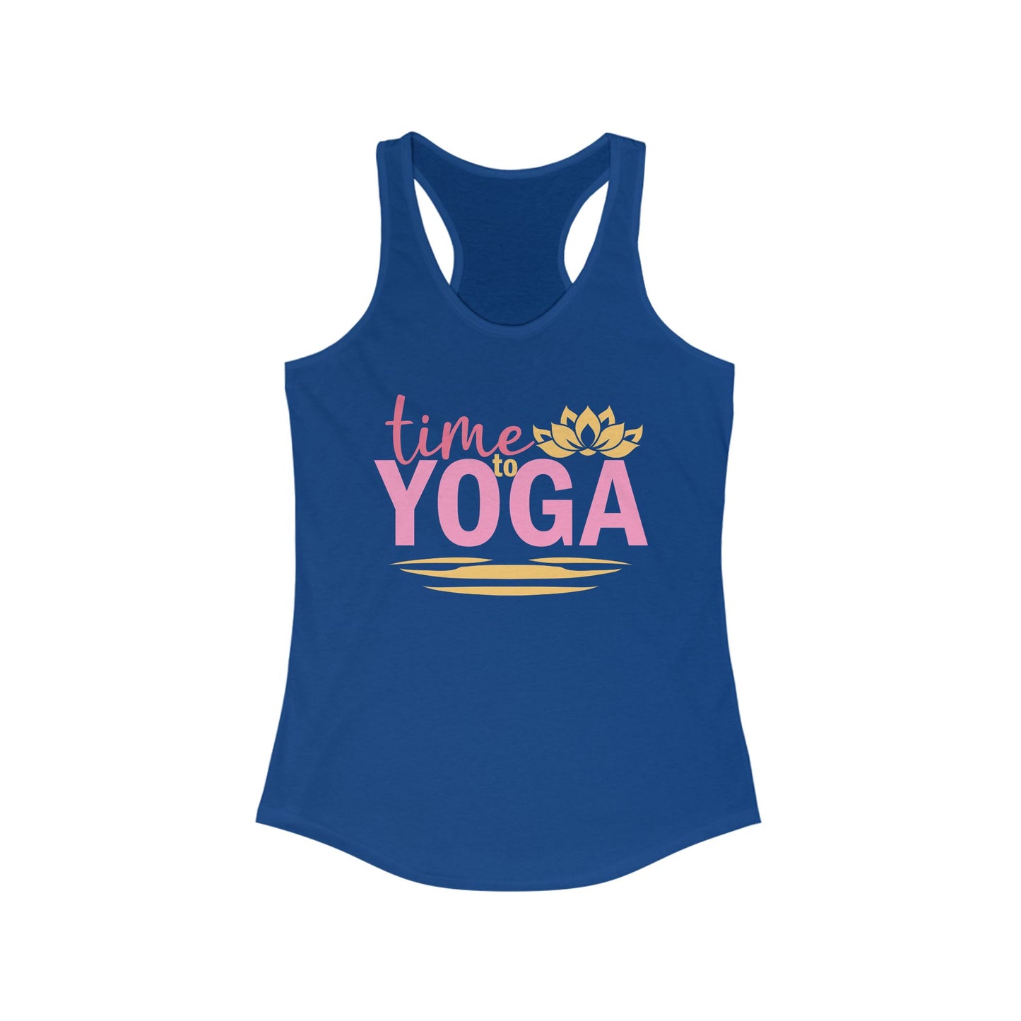 "Time to Yoga" - Flow into Presence Women's Racerback Tank Top - Relaxed Fit for Yoga and Fitness Enthusiasts