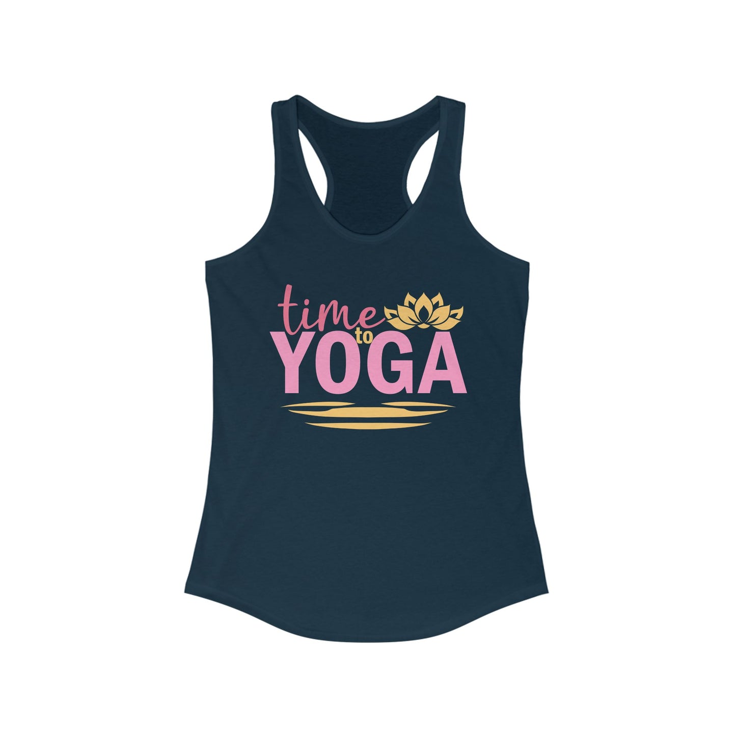 "Time to Yoga" - Flow into Presence Women's Racerback Tank Top - Relaxed Fit for Yoga and Fitness Enthusiasts