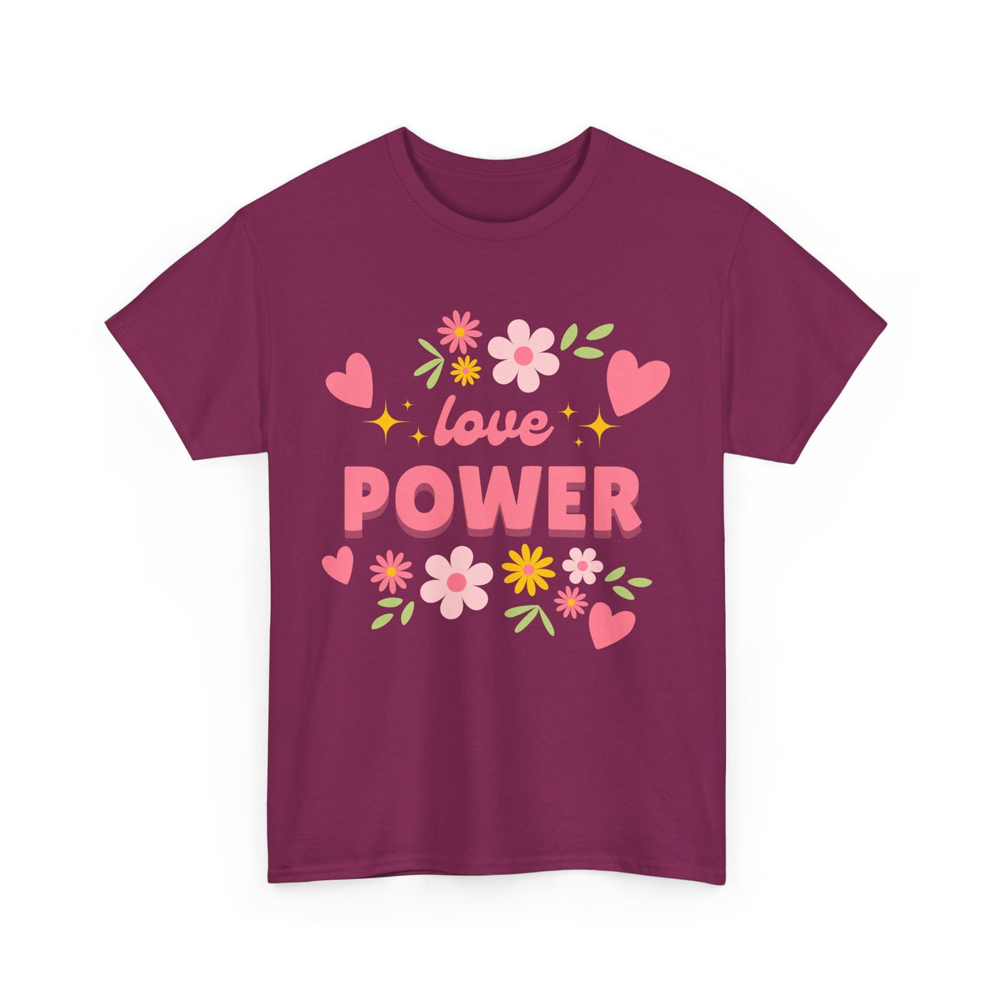 "Love Power" - Heavy Cotton Tee - Wear the Frequency of the Heart