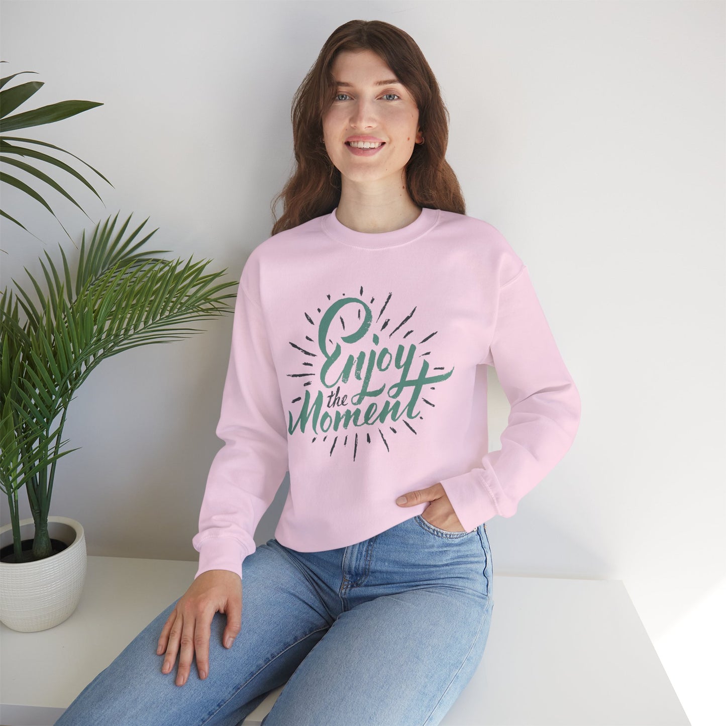 🌼Present & Peaceful - "Enjoy the Moment" Crewneck Sweatshirt