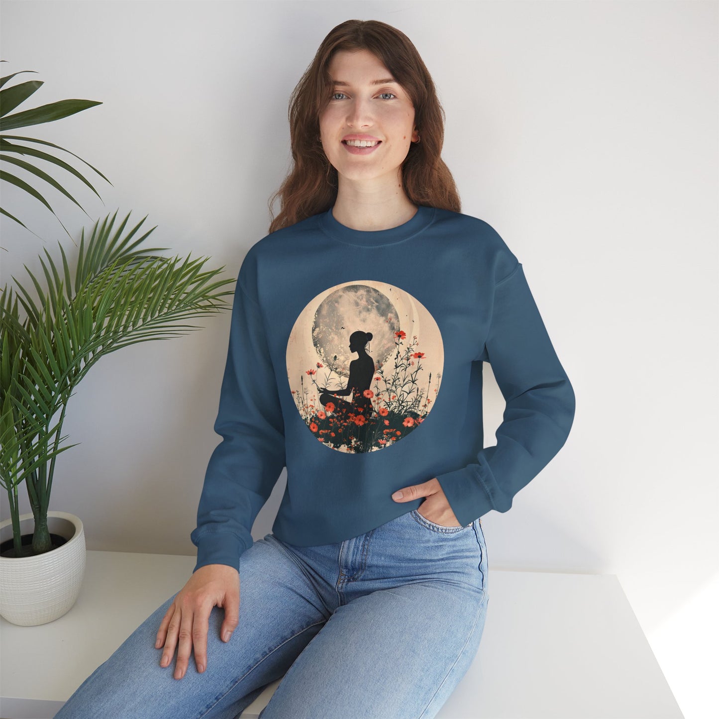 🌺Moonlit Stillness - A Sacred Space to Just Be Crewneck Sweatshirt