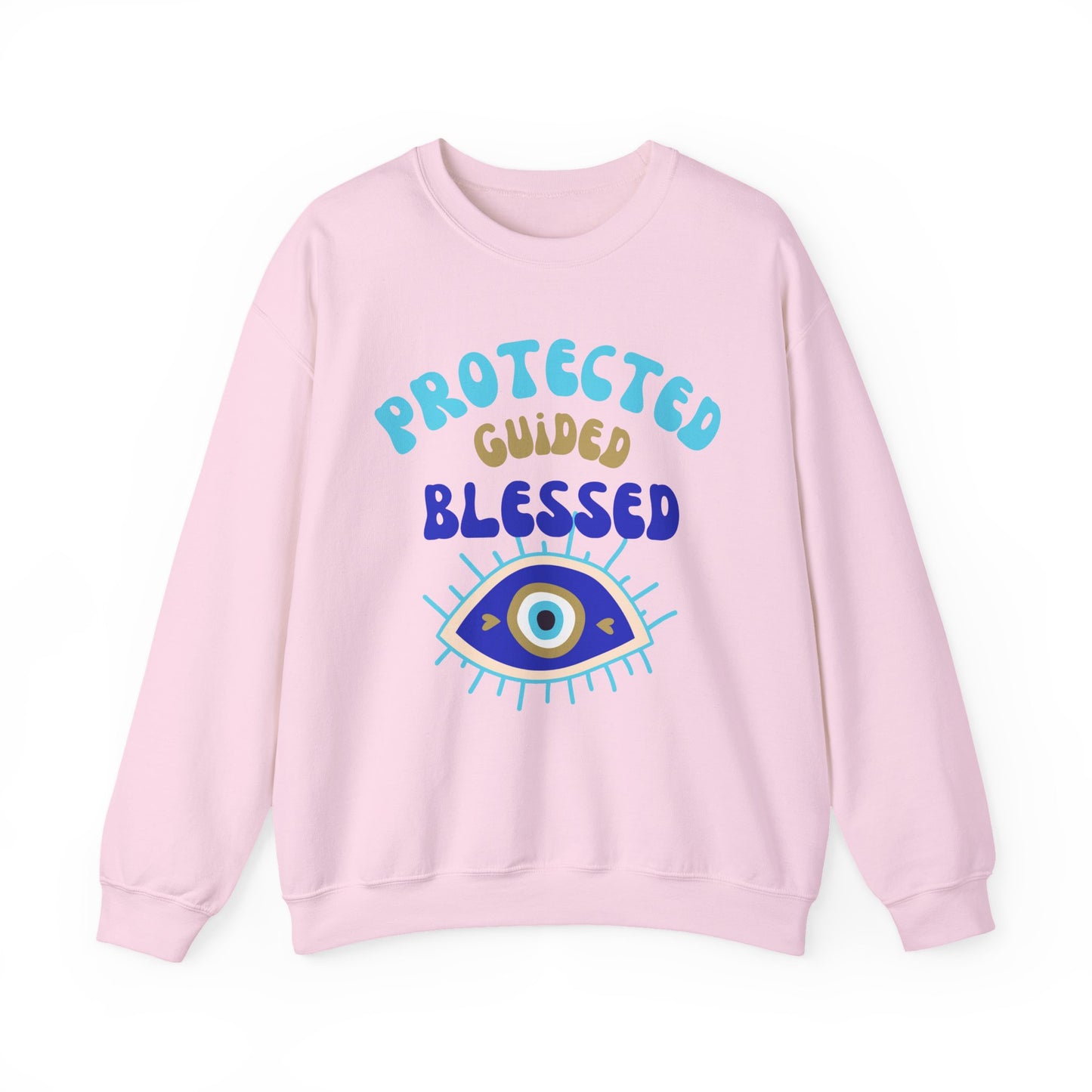 🧿Protected, Guided, Blessed - Wrapped in Light, Watched by the Eye - Crewneck Sweatshirt