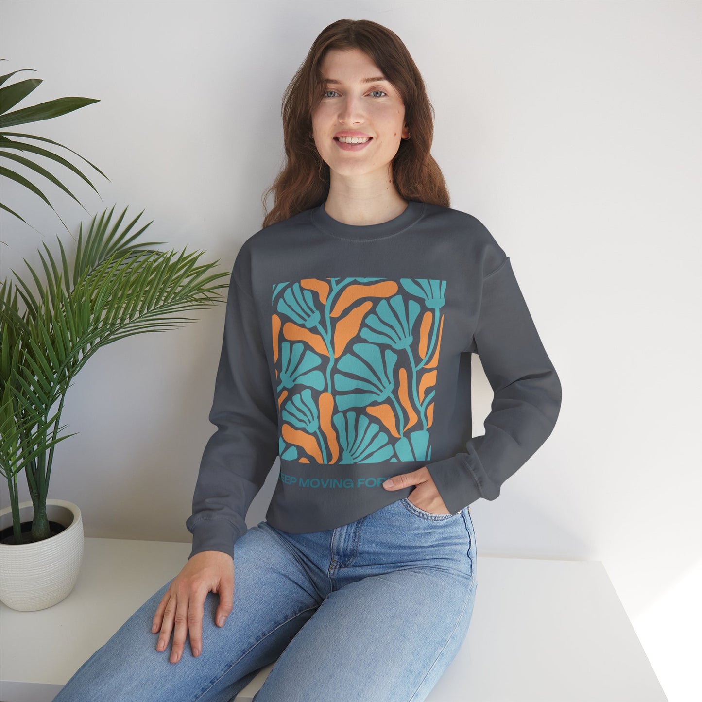 🌸Keep Moving Forward - Floral Flow Crewneck Sweatshirt