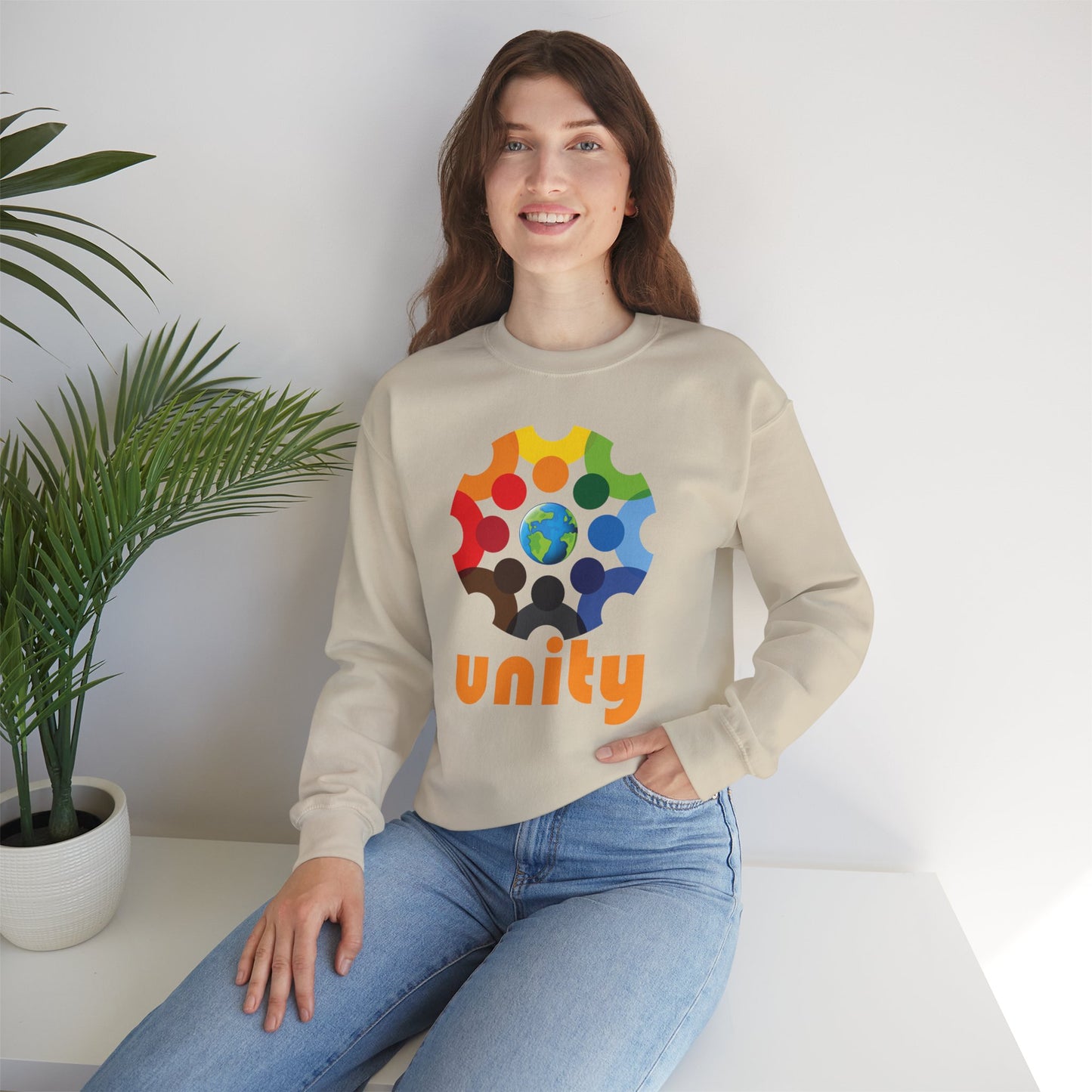 🌐UNITY — One Earth. One Circle. One Heart. - Crewneck Sweatshirt