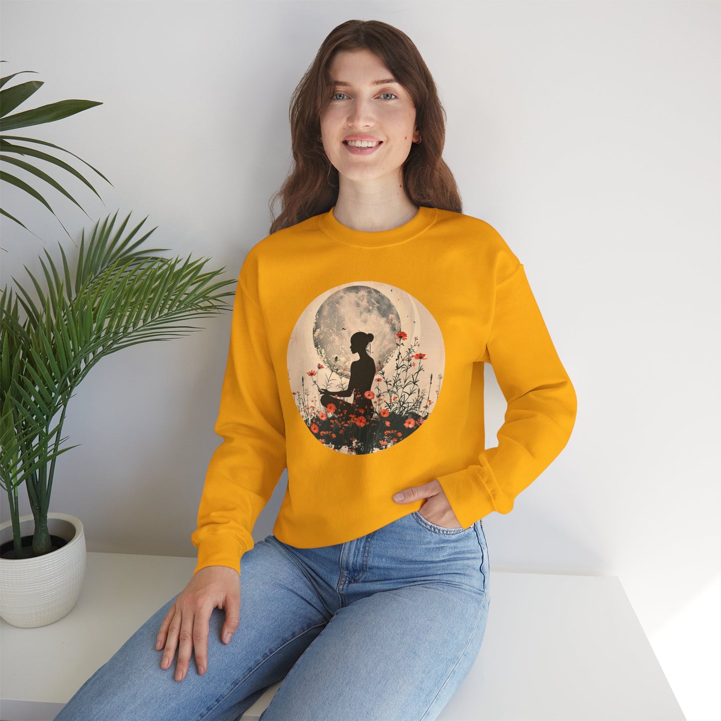 🌺Moonlit Stillness - A Sacred Space to Just Be Crewneck Sweatshirt