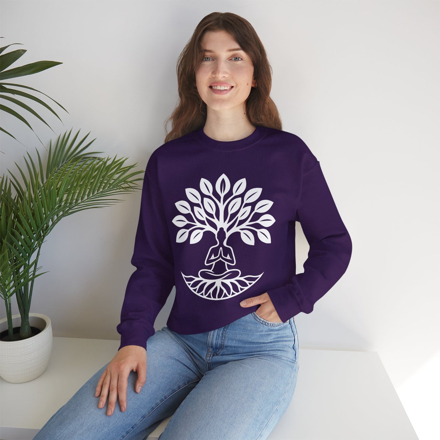 🌿Rooted in Stillness - Tree of Life Crewneck Sweatshirt