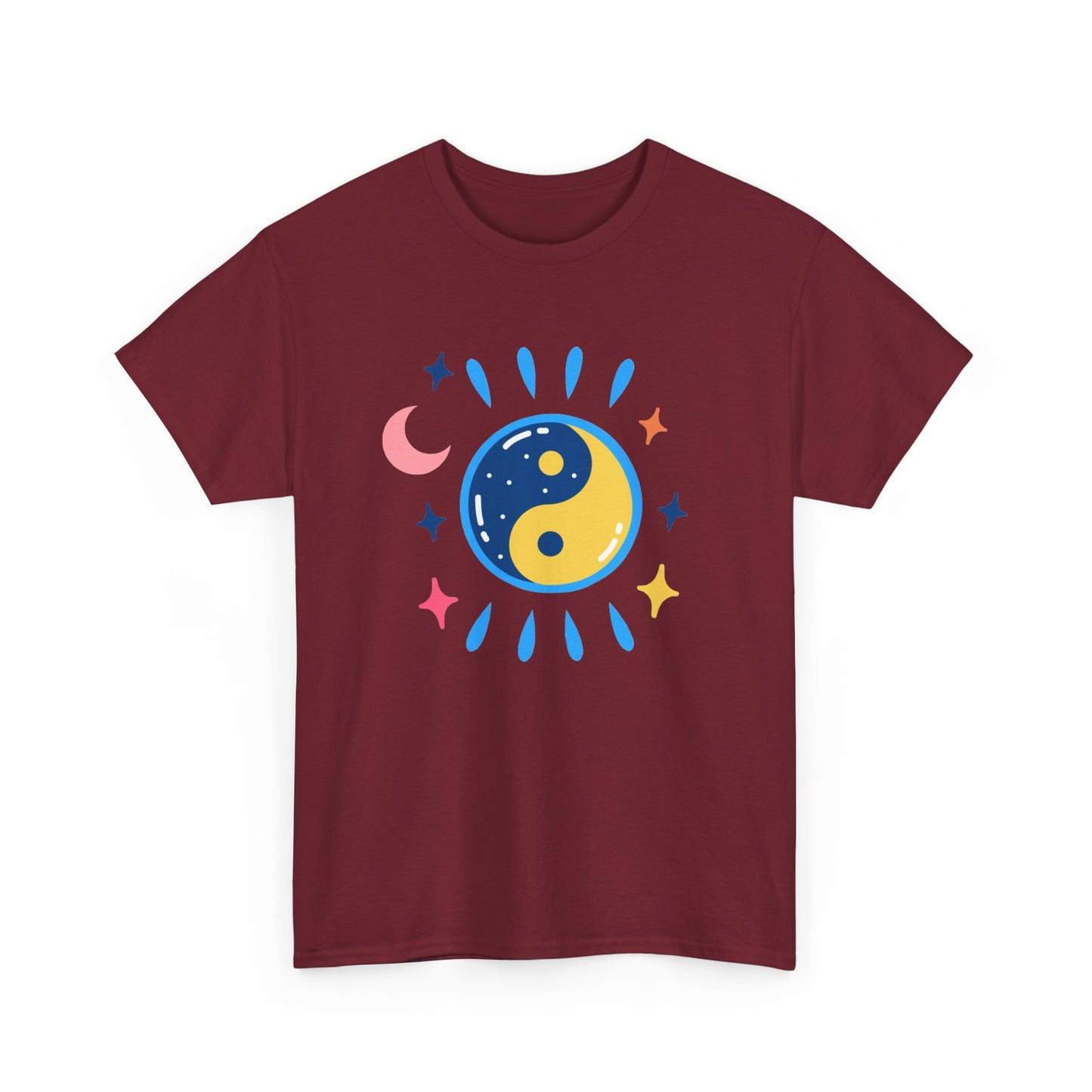 🌙Celestial Balance Heavy Cotton Tee - Yin-Yang Moon Edition