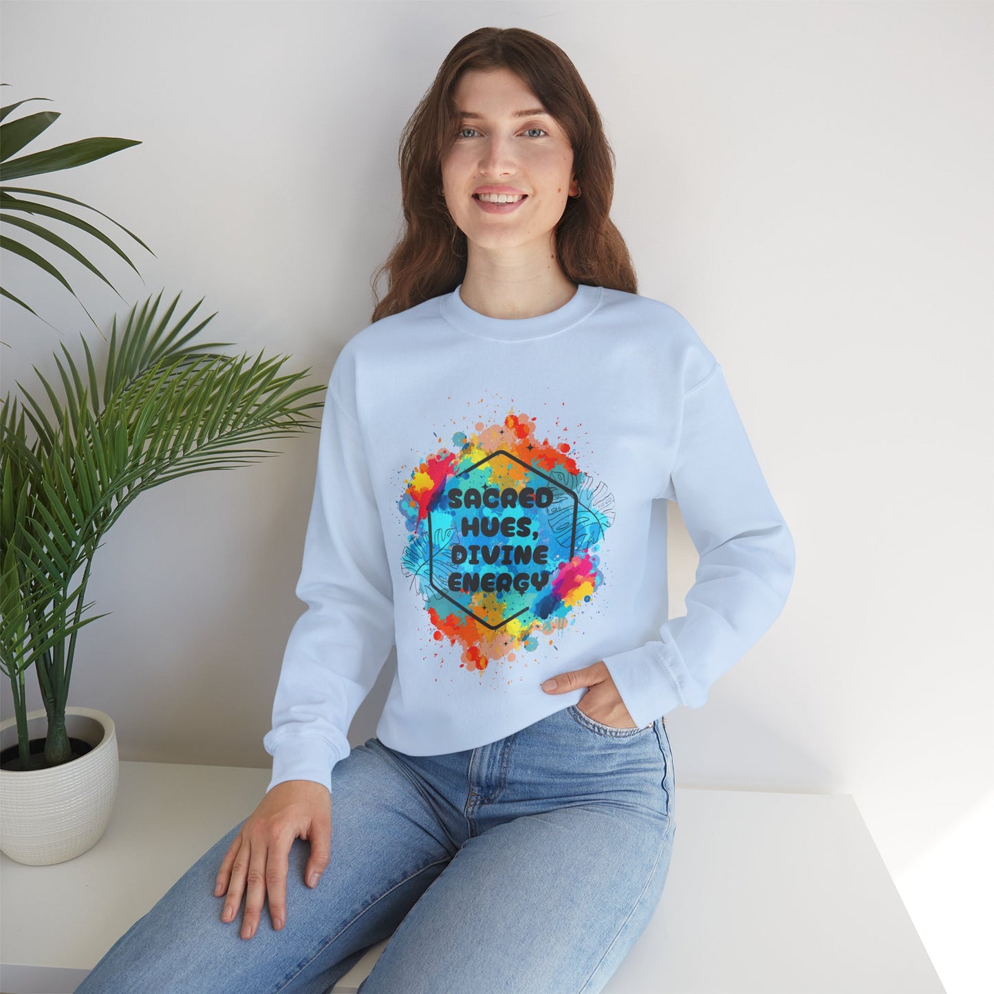 🎨Sacred Hues - Divine Energy Crewneck Sweatshirt