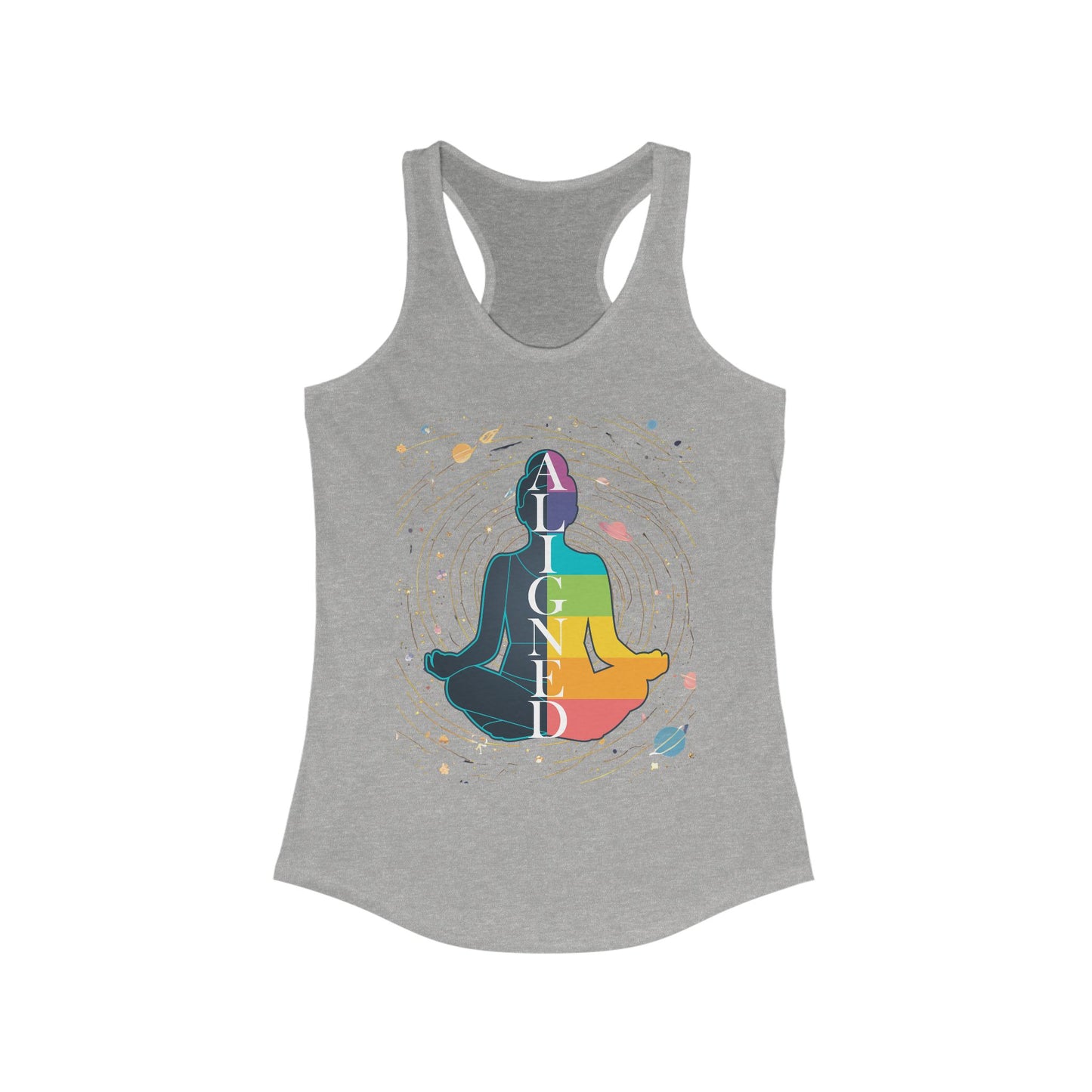 Aligned in Cosmos - Chakra Energy - Zen Women's Racerback Tank - Perfect for Yoga and Mindfulness