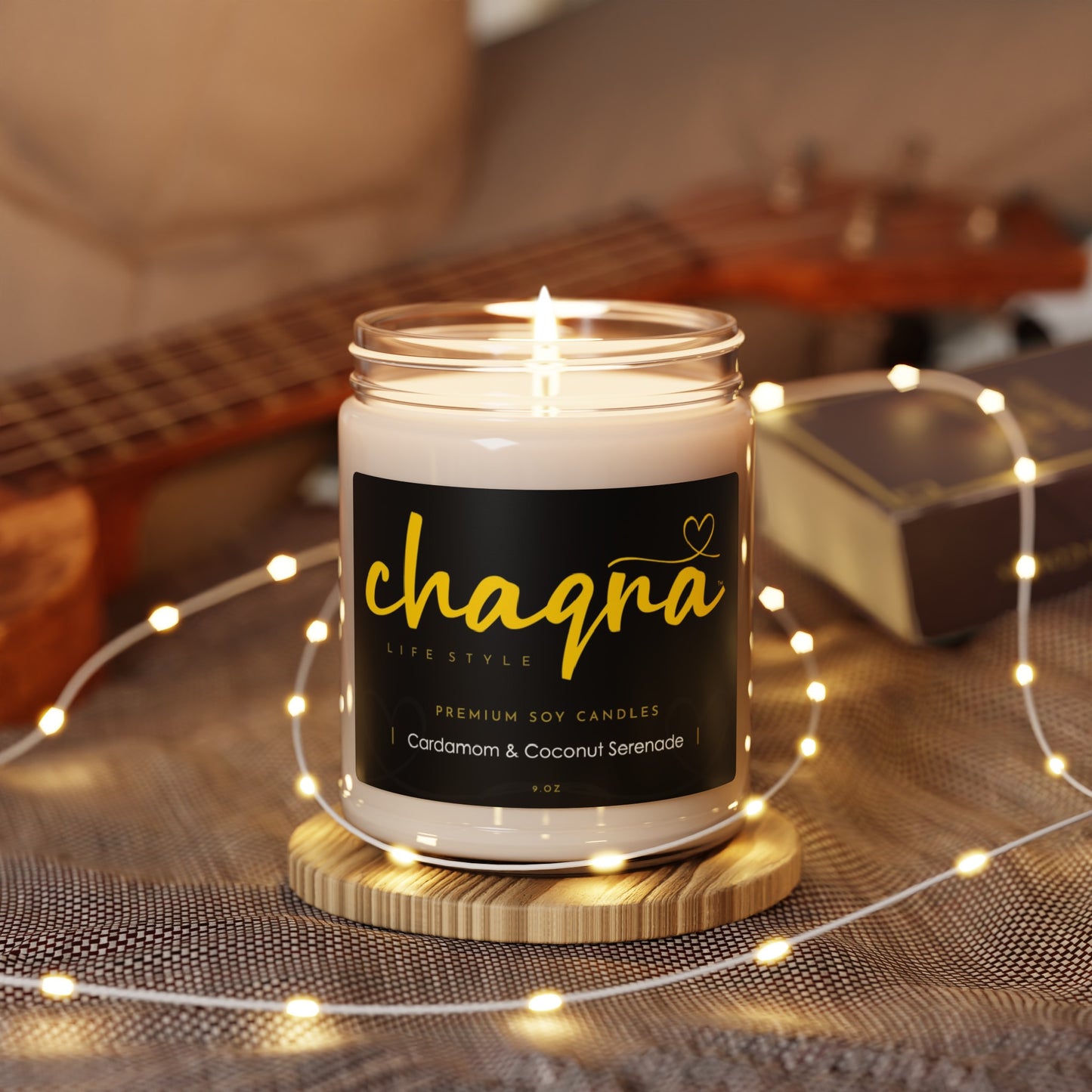 CHAQRA Premium Soy Candles - CARDAMOM & COCONUT SERENADE, 9oz