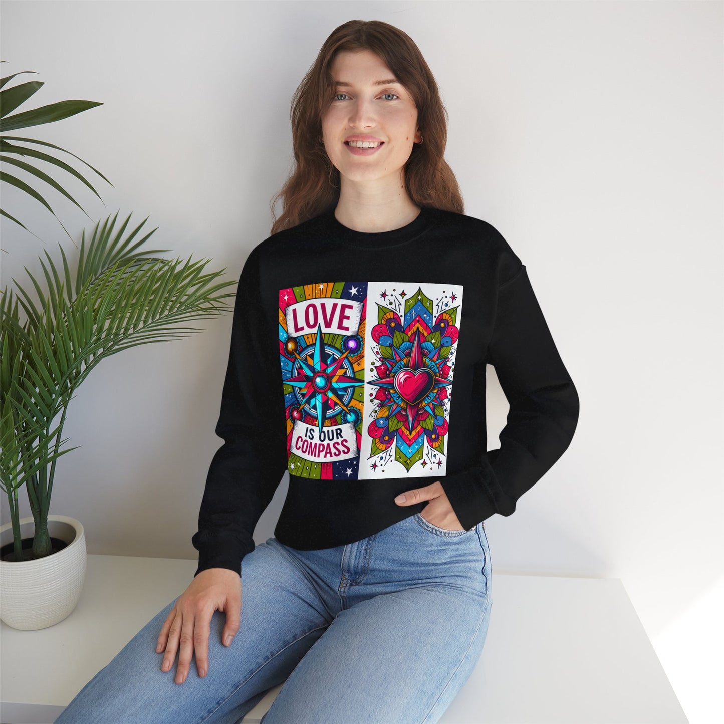 🧭Love Is Our Compass - Guided by the Heart Crewneck Sweatshirt
