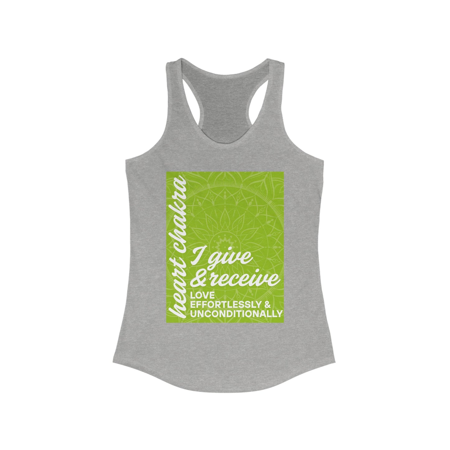 Open Heart - Anahata/Heart Chakra Affirmation Racerback Tank Top