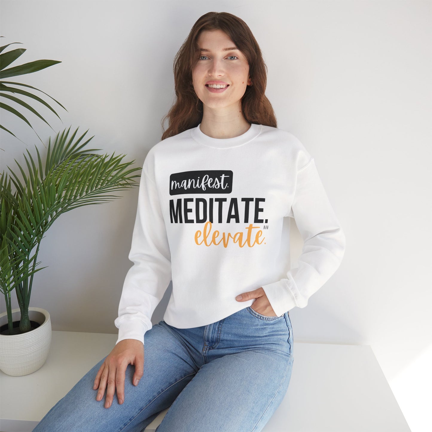 💫Manifest. Meditate. Elevate. - Align Your Energy Crewneck Sweatshirt