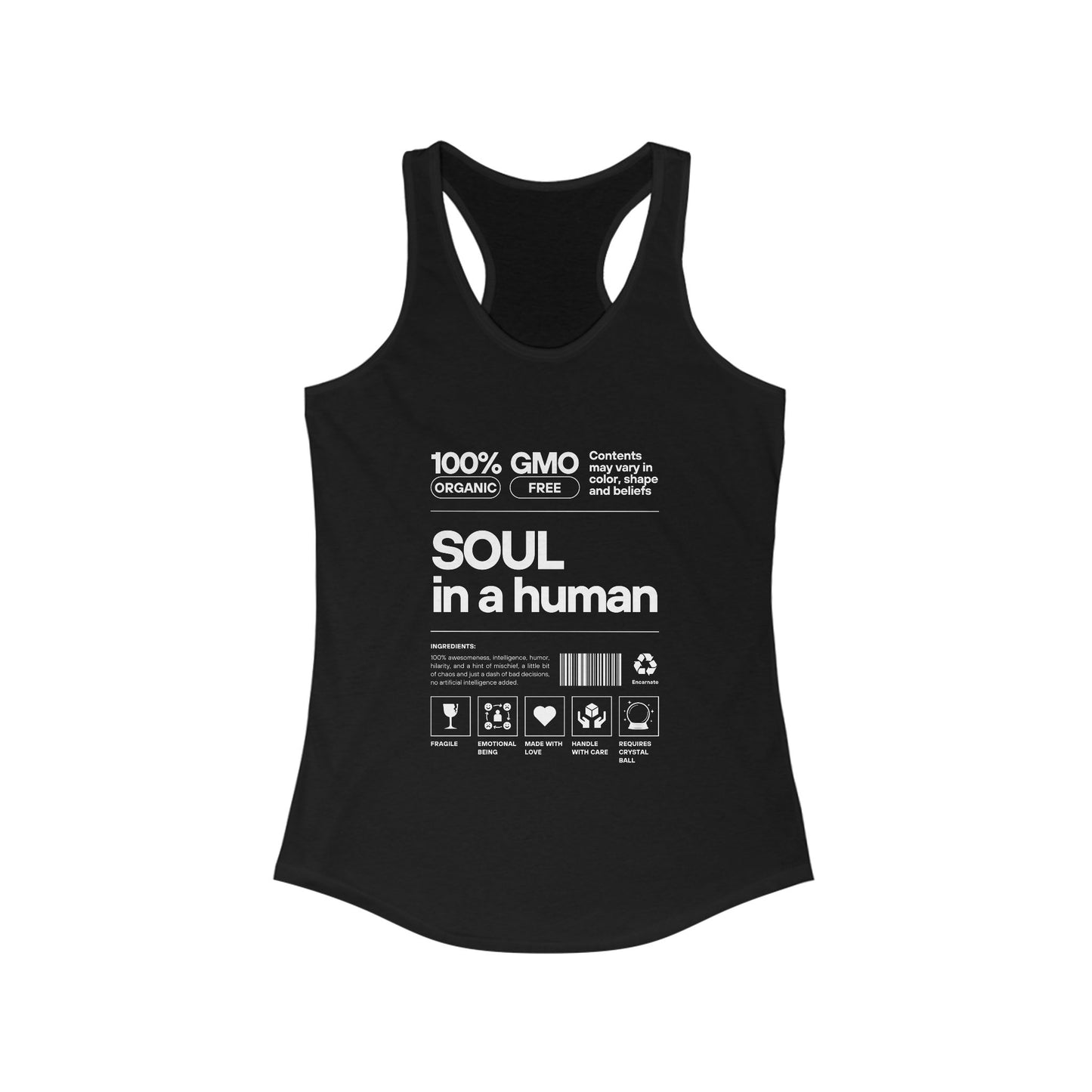 "Soul in a Human" Women's Tank Top - Nourish Your Spirit, Move with Intention