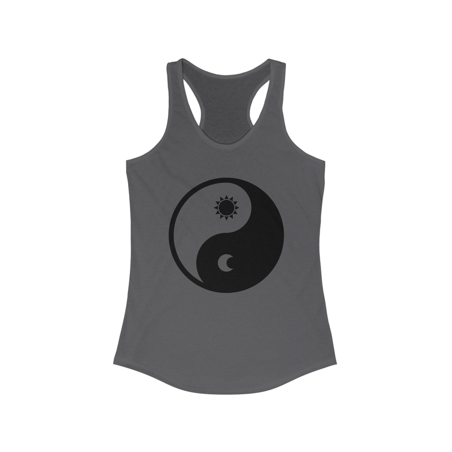 Balance in Motion Racerback Tank – Yin & Yang Sun & Moon Design