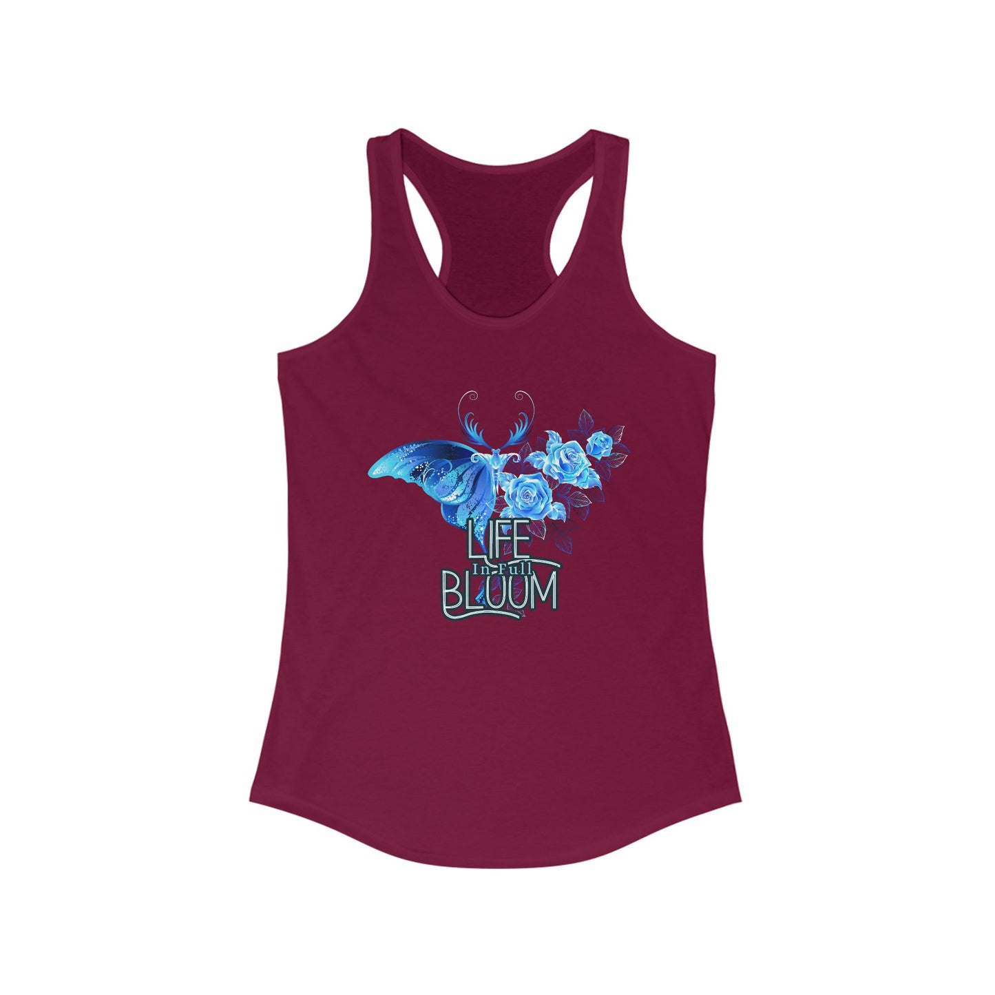 "Life in Full Bloom" Racerback Tank – Butterfly & Floral Wing Design
