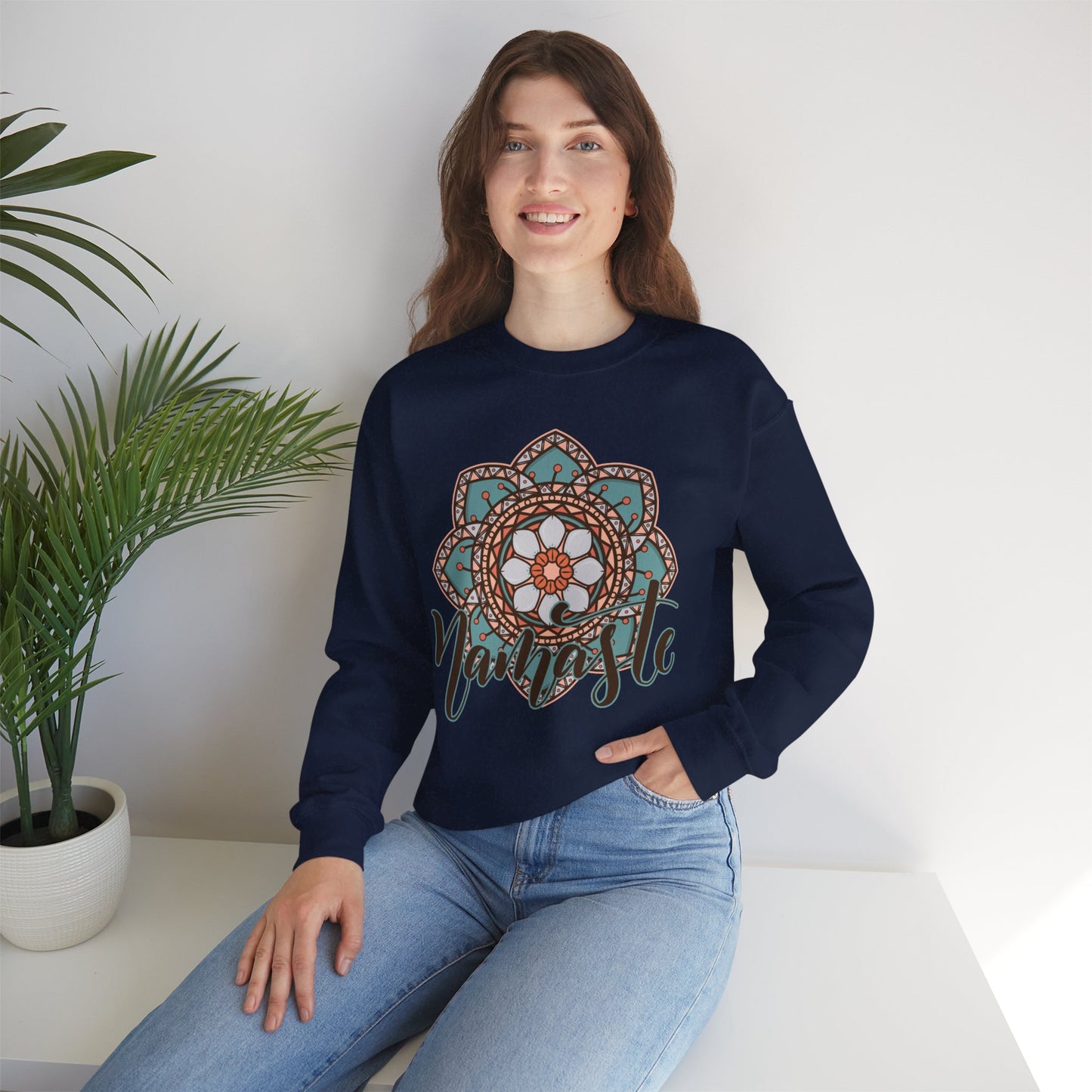 Namaste in Bloom🌸 - Mandala Crewneck Sweatshirt