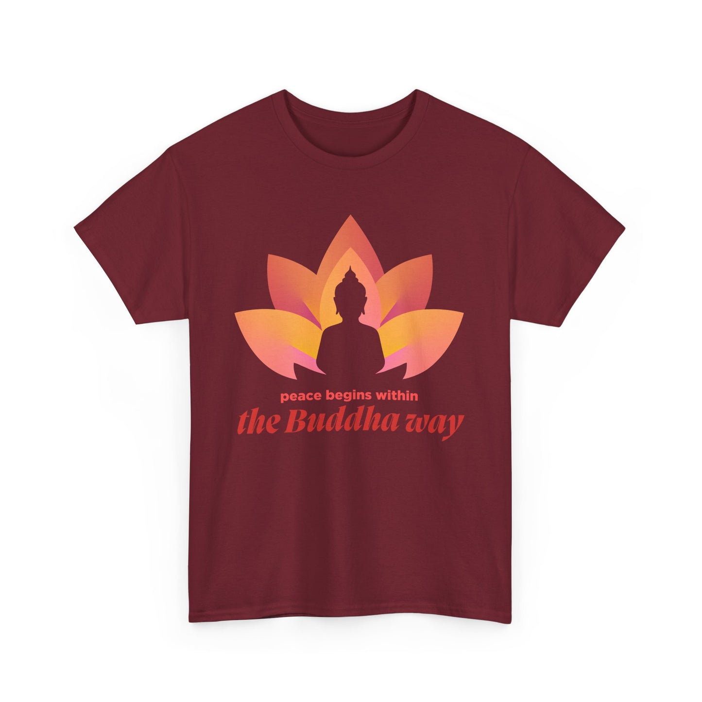 Buddha Peace Within Heavy Cotton Tee - Embrace the Path of Serenity
