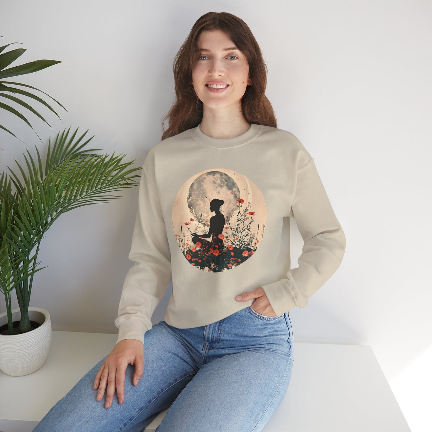 🌺Moonlit Stillness - A Sacred Space to Just Be Crewneck Sweatshirt