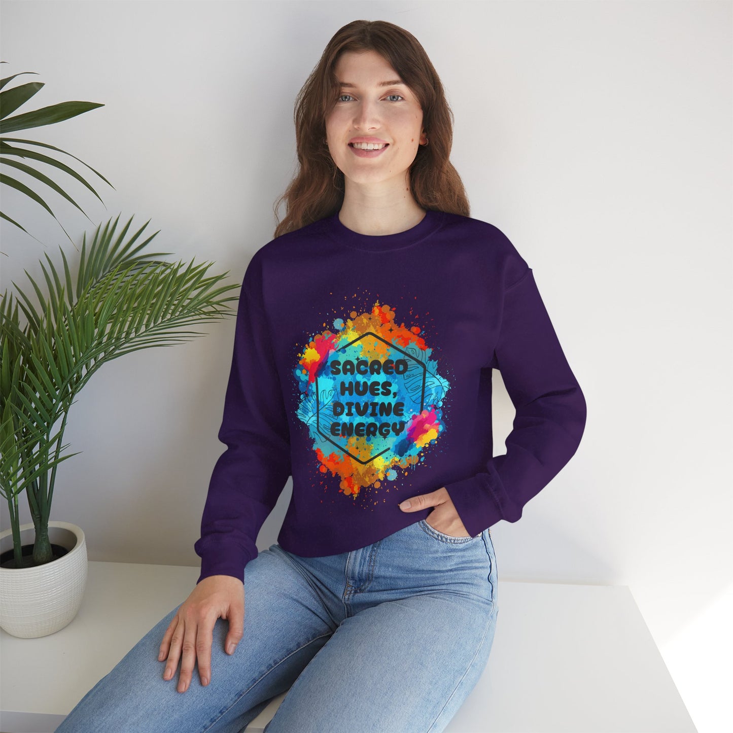 🎨Sacred Hues - Divine Energy Crewneck Sweatshirt