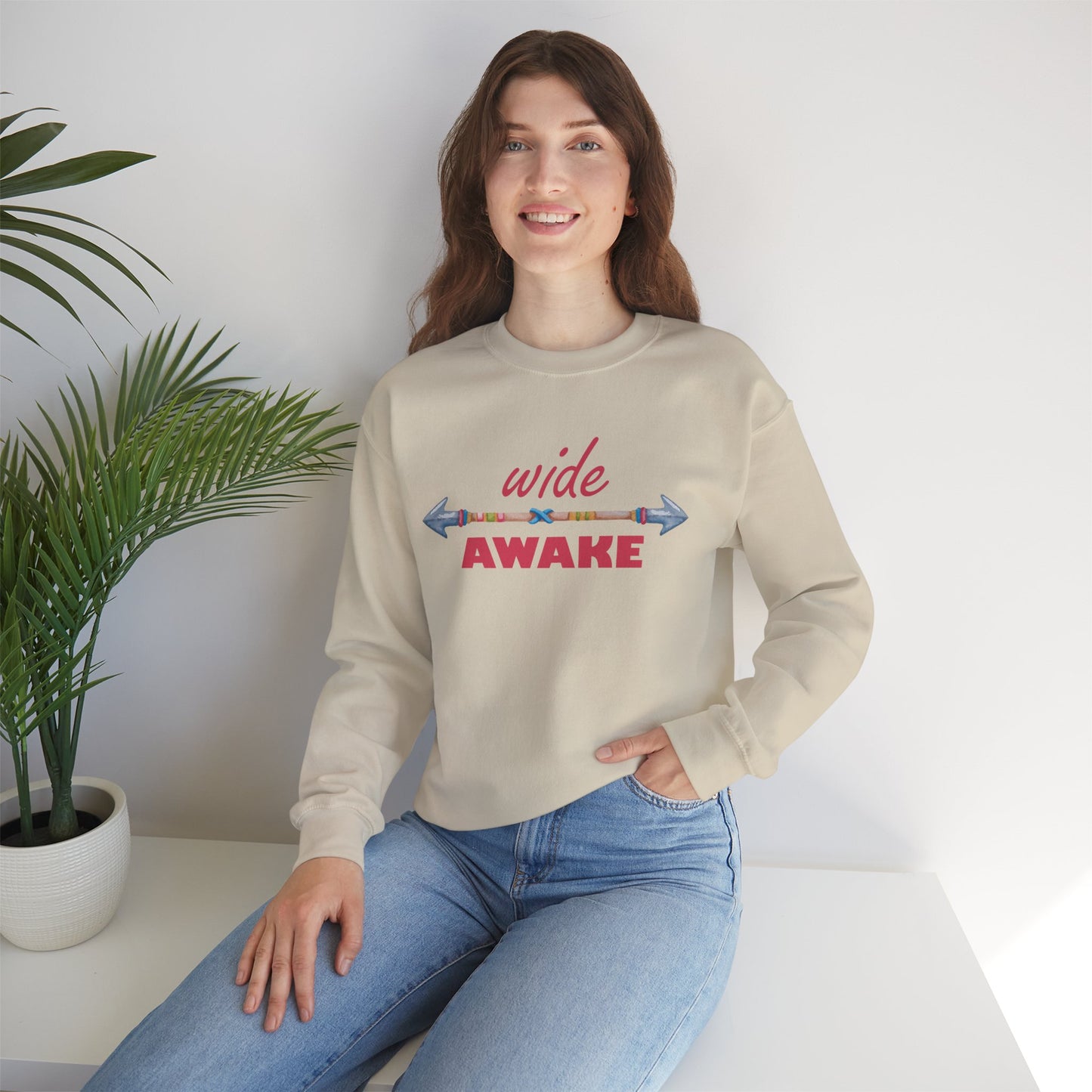 👁️🗨️Wide Awake - Aligned, Aware, Alive - Crewneck Sweatshirt