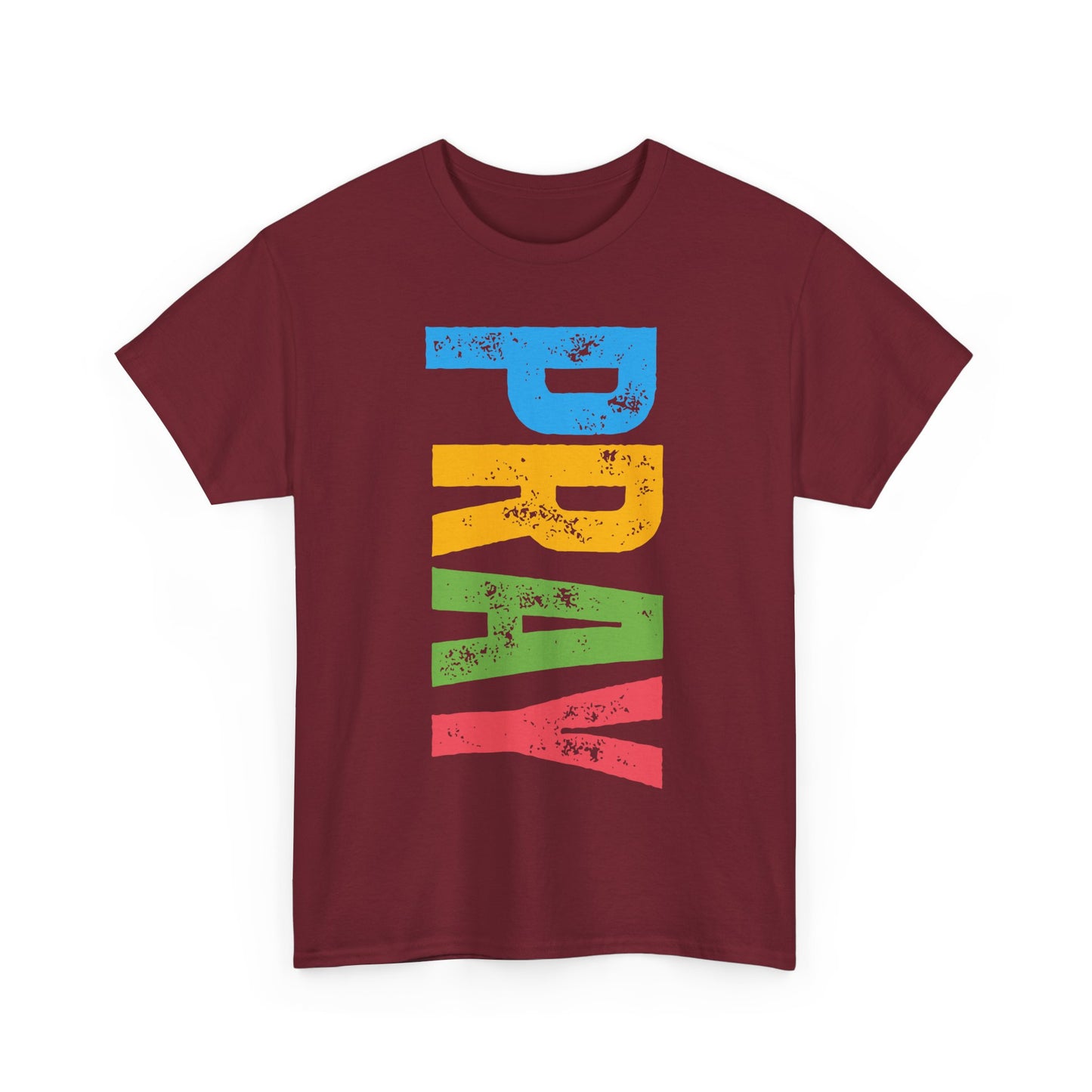 "PRAY" Heavy Cotton Tee - Inspirational T-Shirt for Spiritual Growth