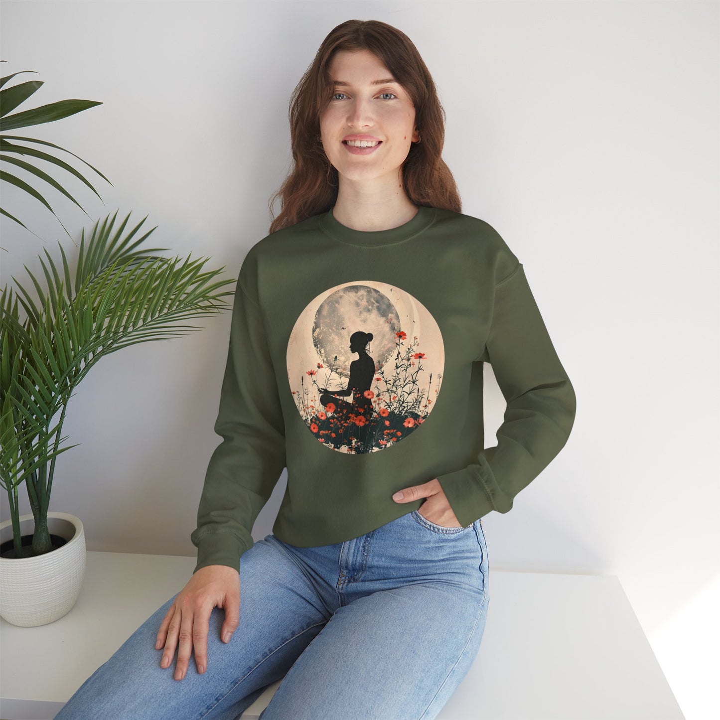 🌺Moonlit Stillness - A Sacred Space to Just Be Crewneck Sweatshirt