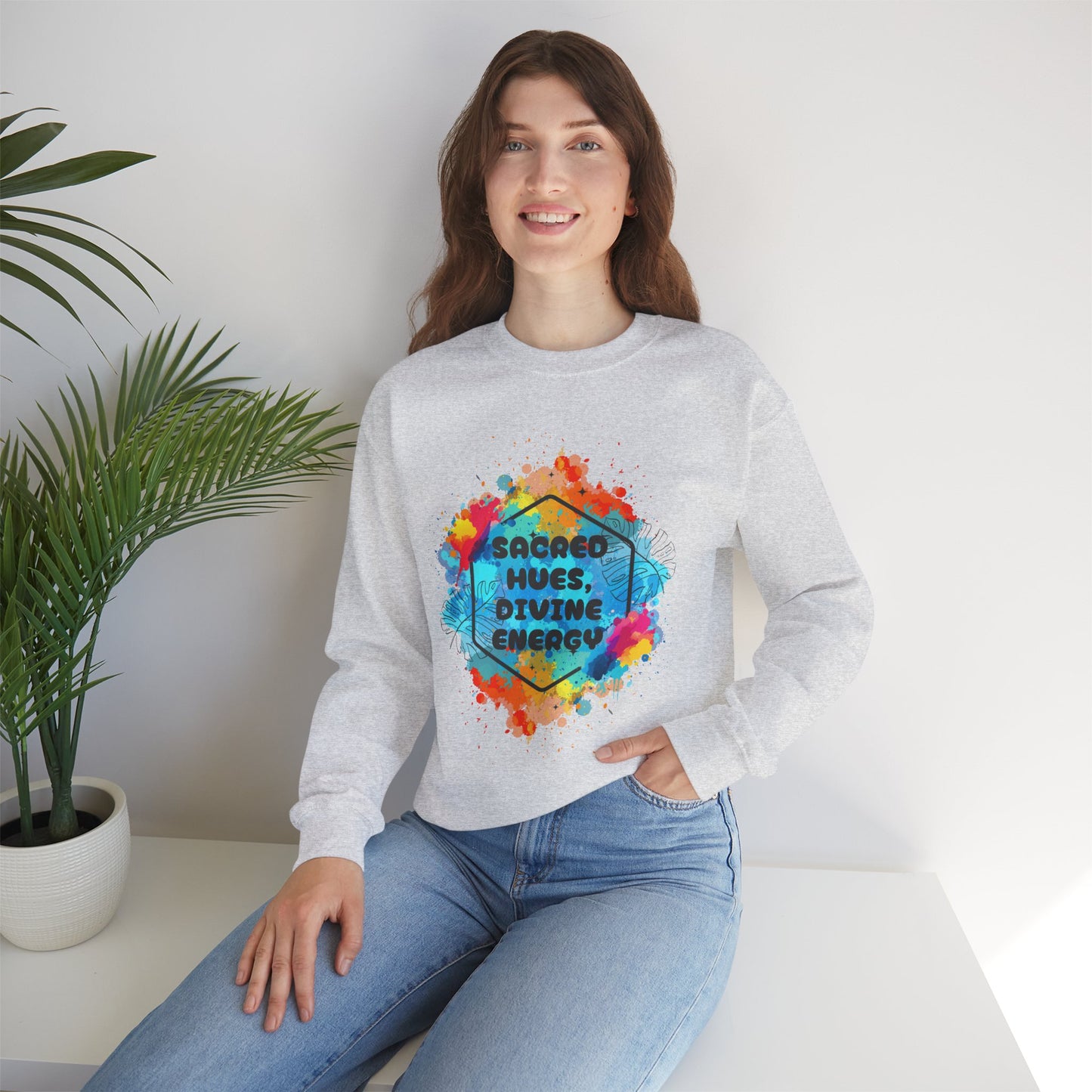 🎨Sacred Hues - Divine Energy Crewneck Sweatshirt