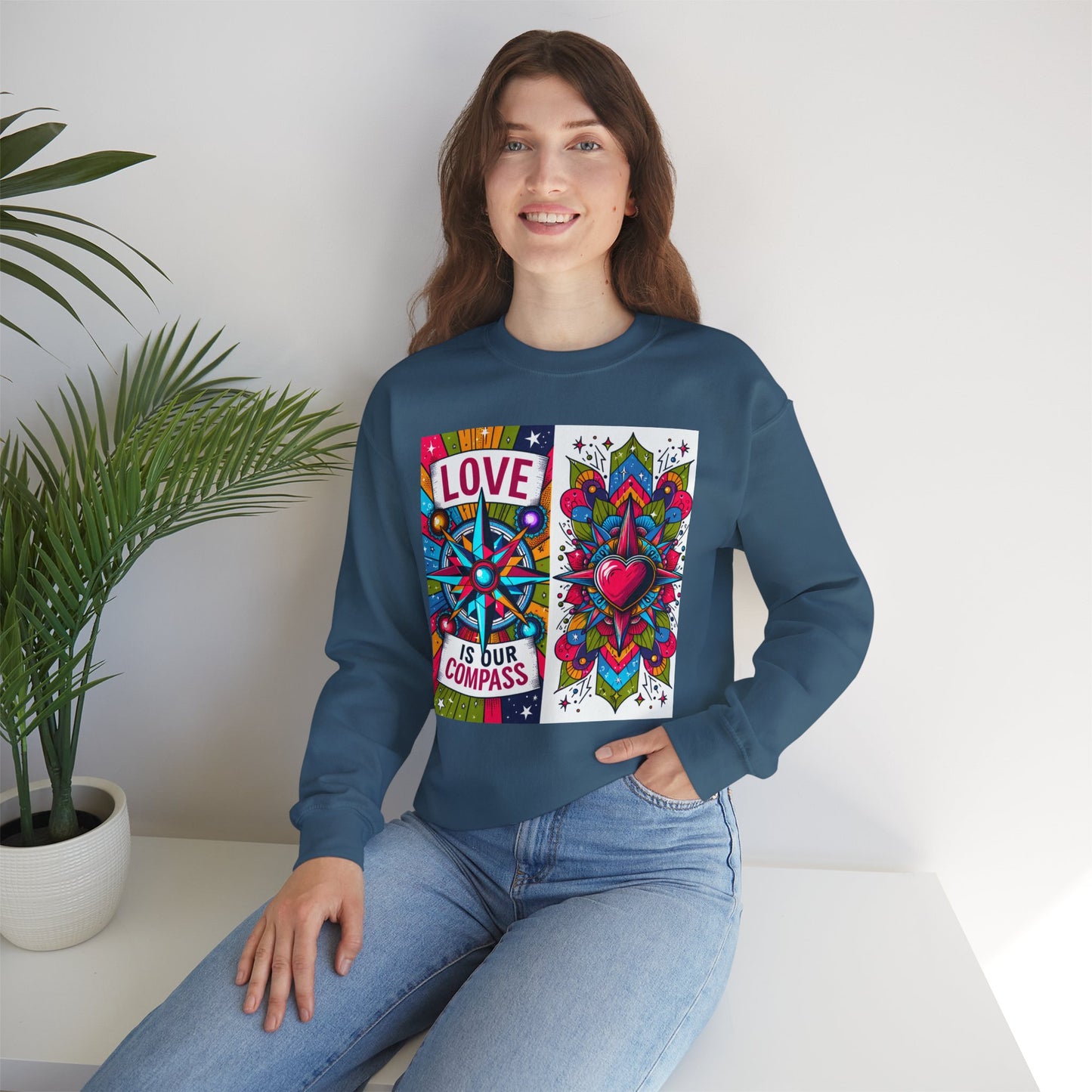 🧭Love Is Our Compass - Guided by the Heart Crewneck Sweatshirt