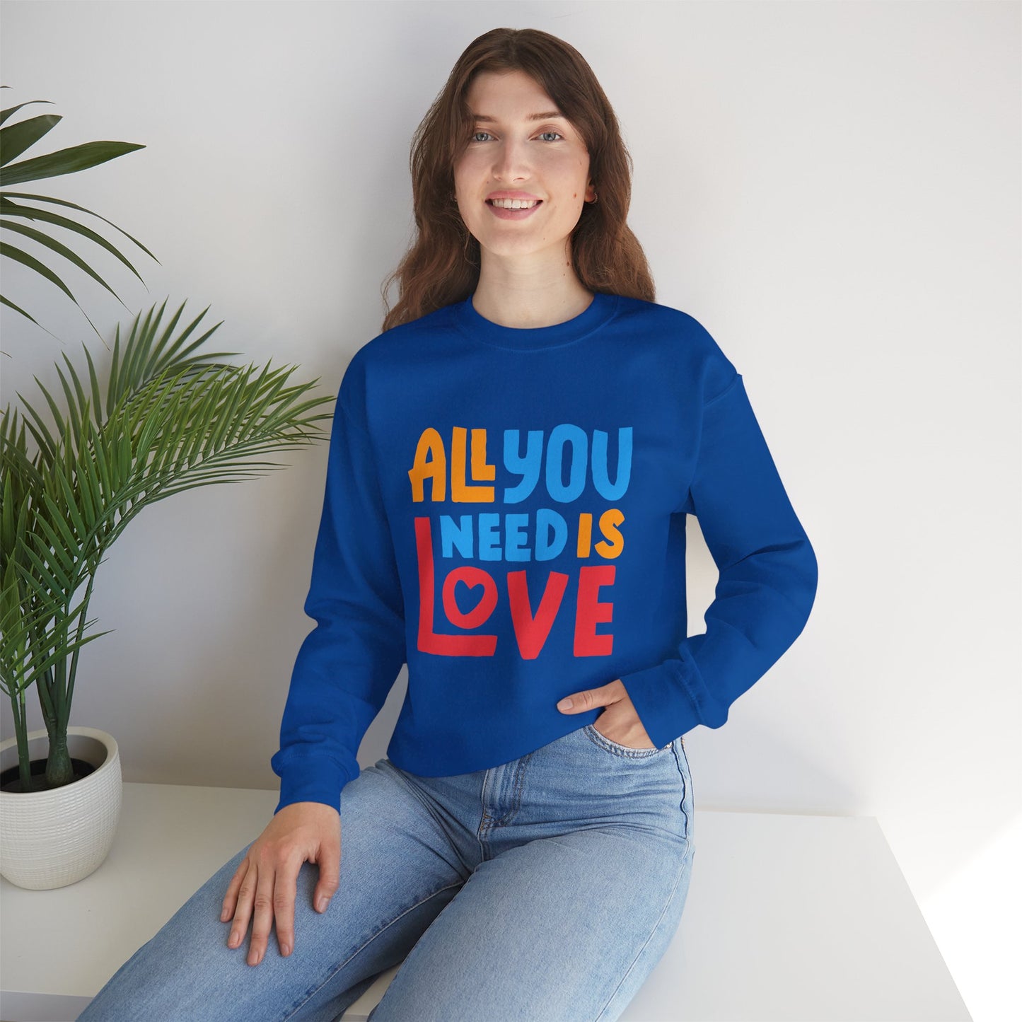 💖All You Need Is Love - Rainbow Affirmation Crewneck Sweatshirt