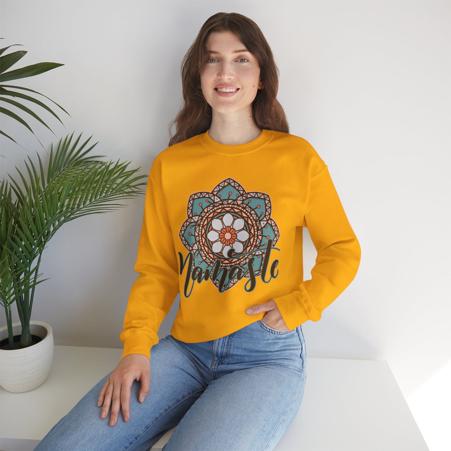 Namaste in Bloom🌸 - Mandala Crewneck Sweatshirt