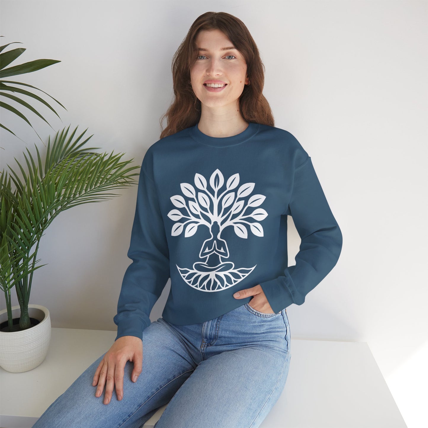 🌿Rooted in Stillness - Tree of Life Crewneck Sweatshirt